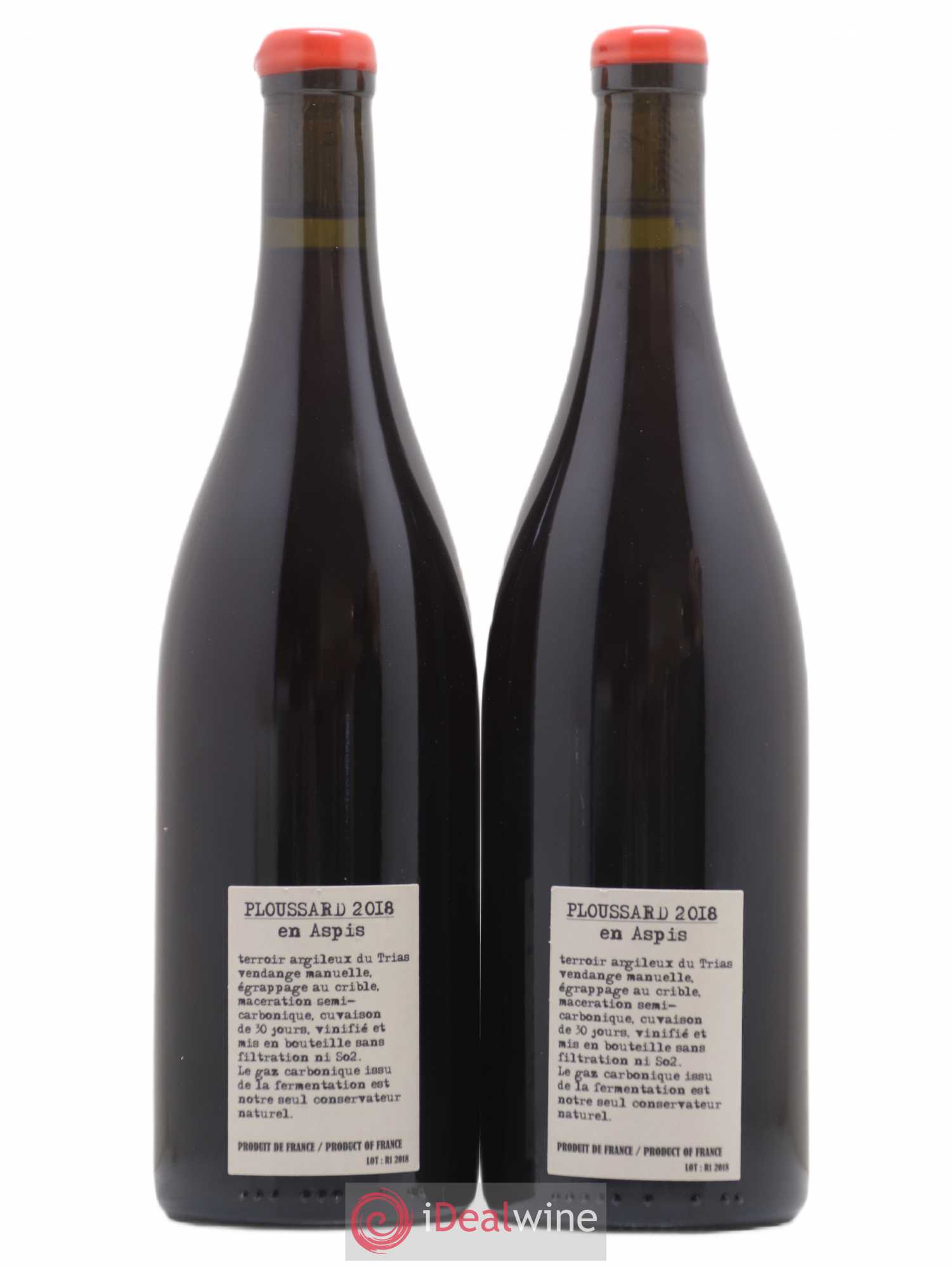 Arbois-Pupillin Ploussard En Aspis Adeline Houillon & Renaud Bruyère 2018 - Lot de 2 bouteilles - 1