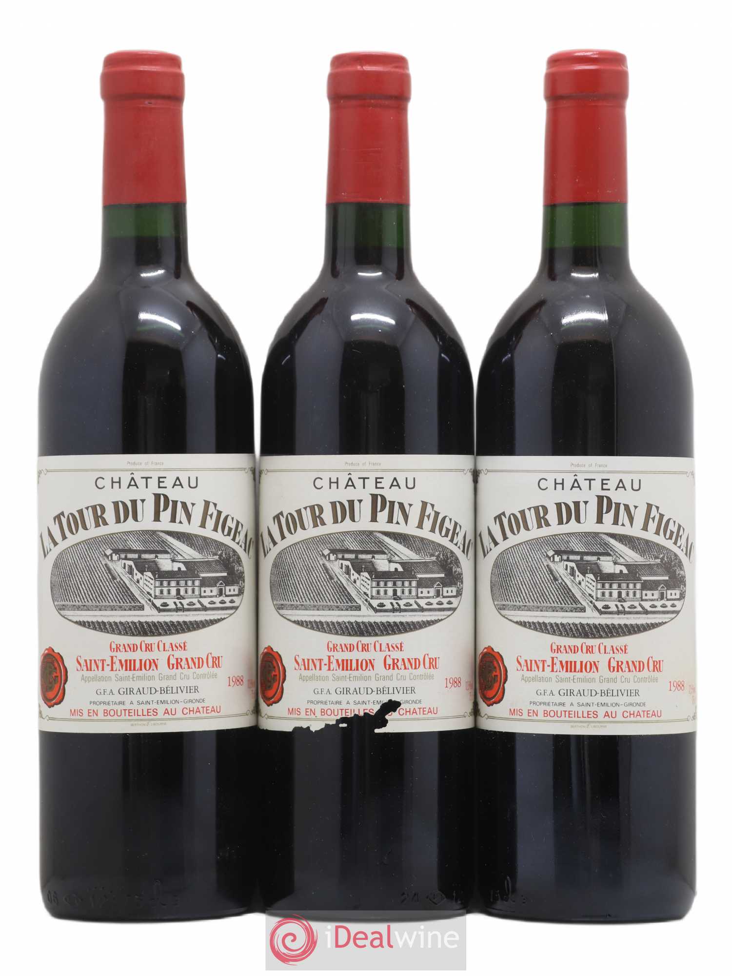 Château la Tour du Pin Figeac 1988 - Lot de 3 bouteilles - 0