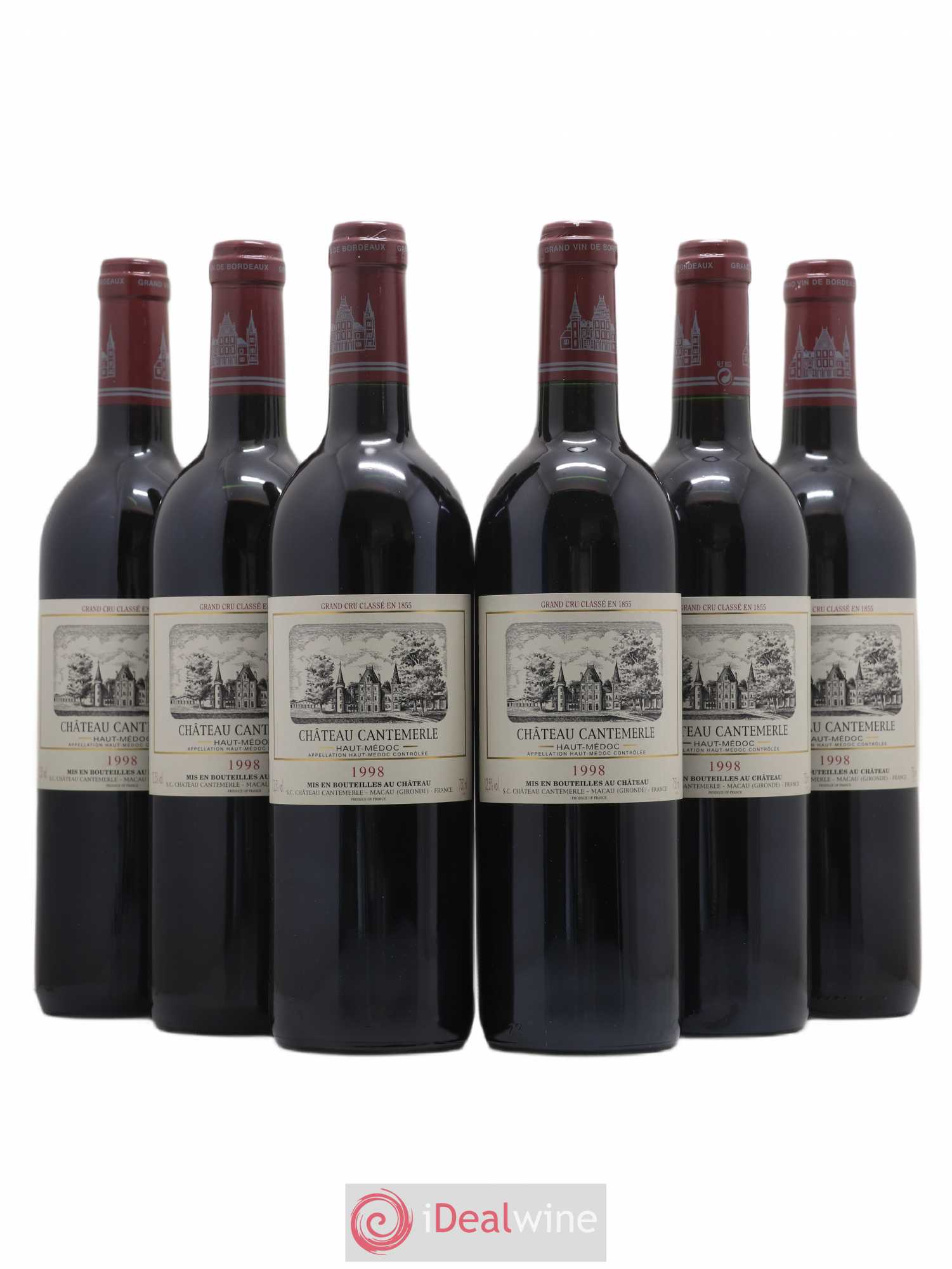 Château Cantemerle 5ème Grand Cru Classé 1998 - Lot de 6 bouteilles - 0