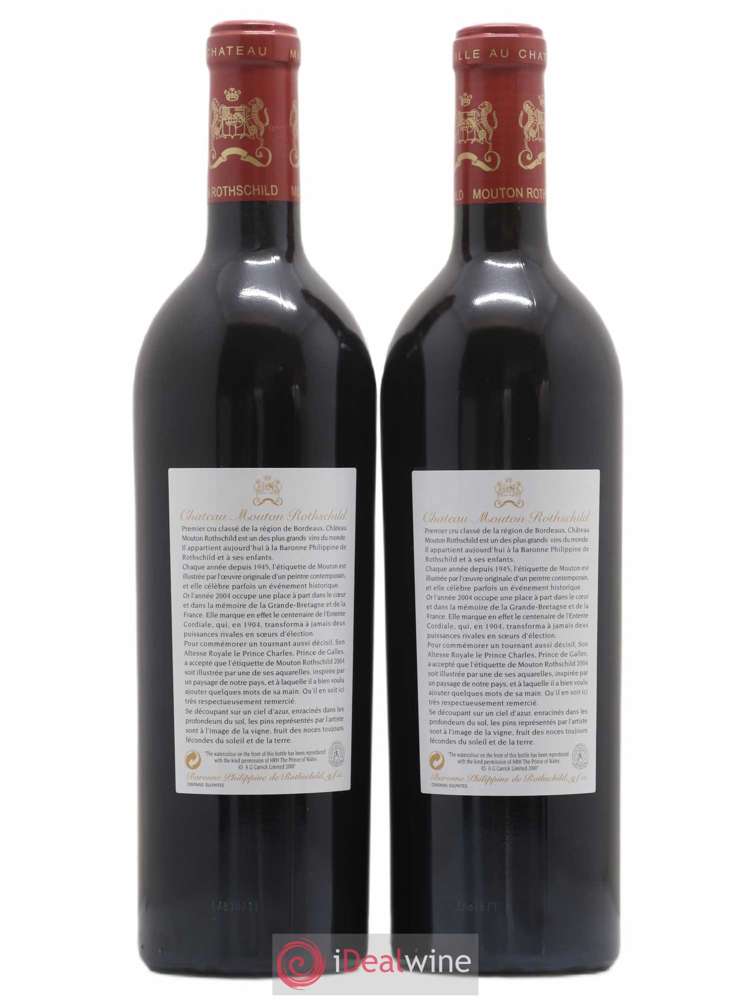 Château Mouton Rothschild 1er Grand Cru Classé 2004 - Lot de 2 bouteilles - 1