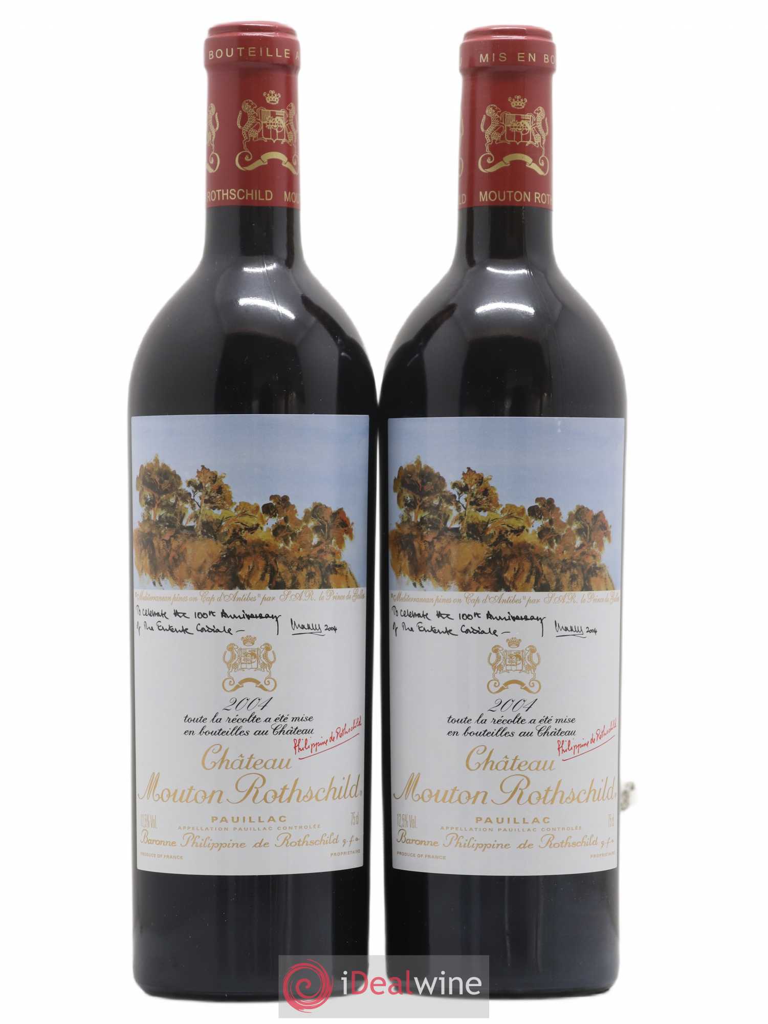 Château Mouton Rothschild 1er Grand Cru Classé 2004 - Lot de 2 bouteilles - 0