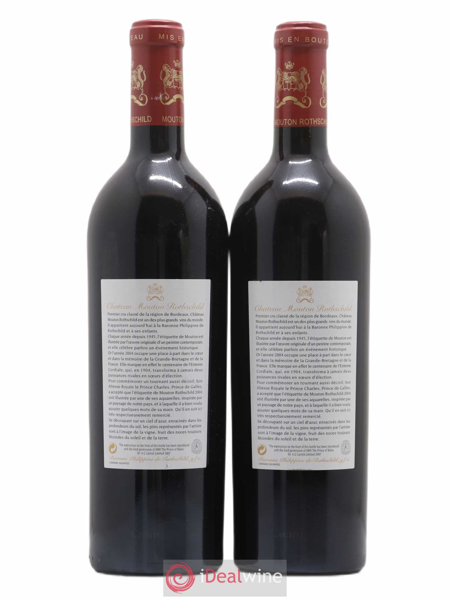 Château Mouton Rothschild 1er Grand Cru Classé 2004 - Lot de 2 bouteilles - 1
