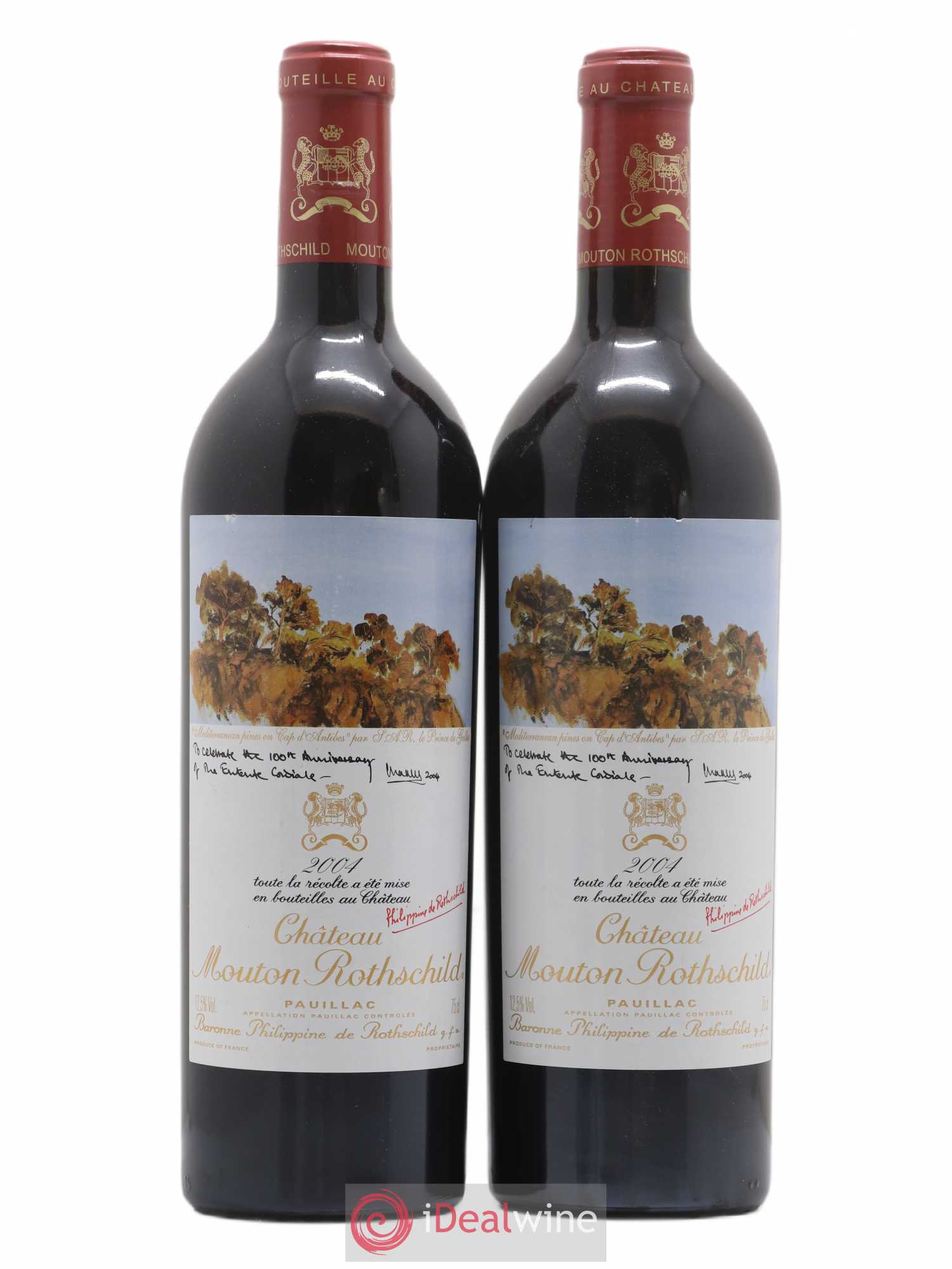 Château Mouton Rothschild 1er Grand Cru Classé 2004 - Lot de 2 bouteilles - 0