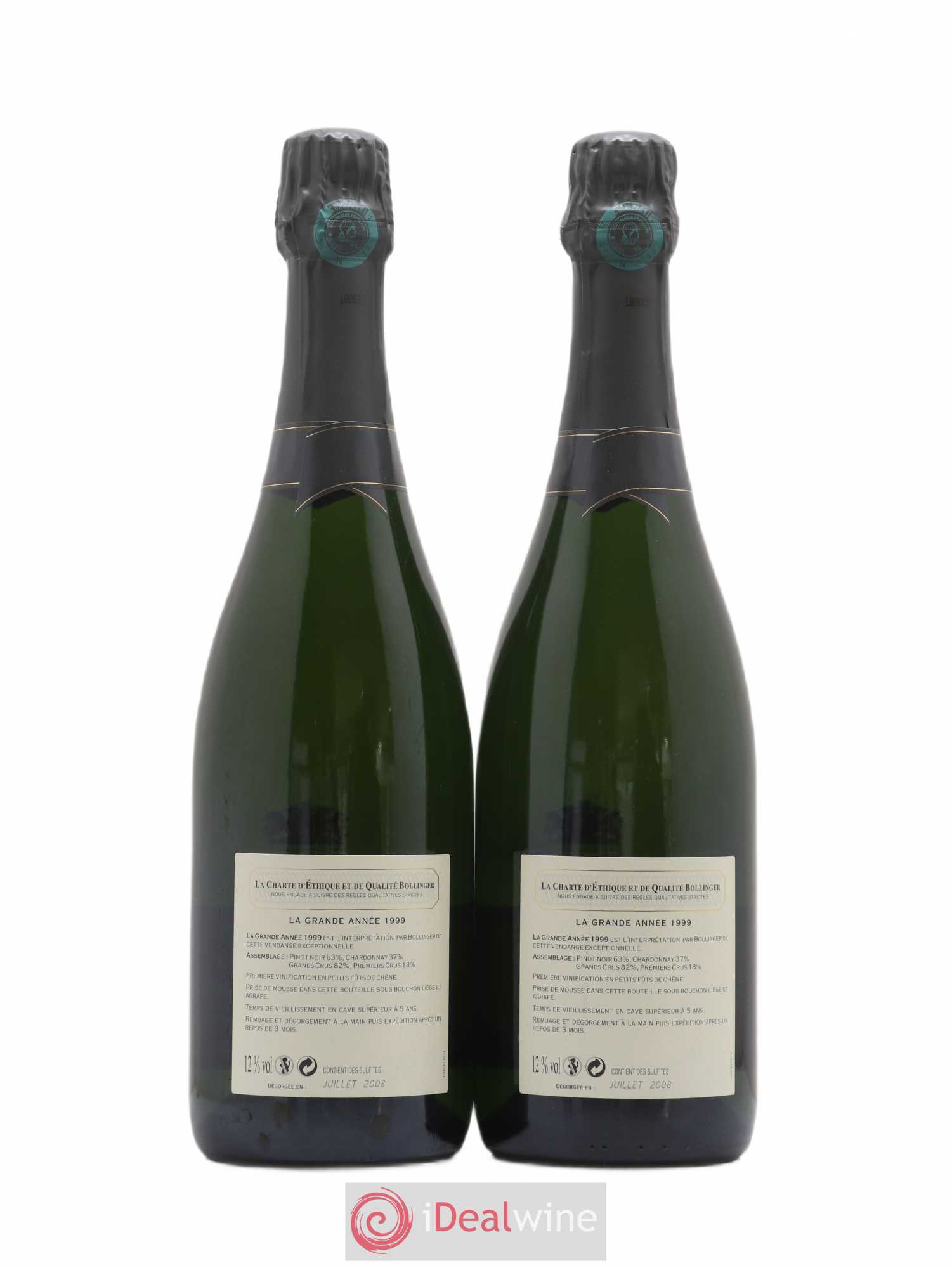 La Grande Année Brut Bollinger 1999 - Lot de 2 bouteilles - 1