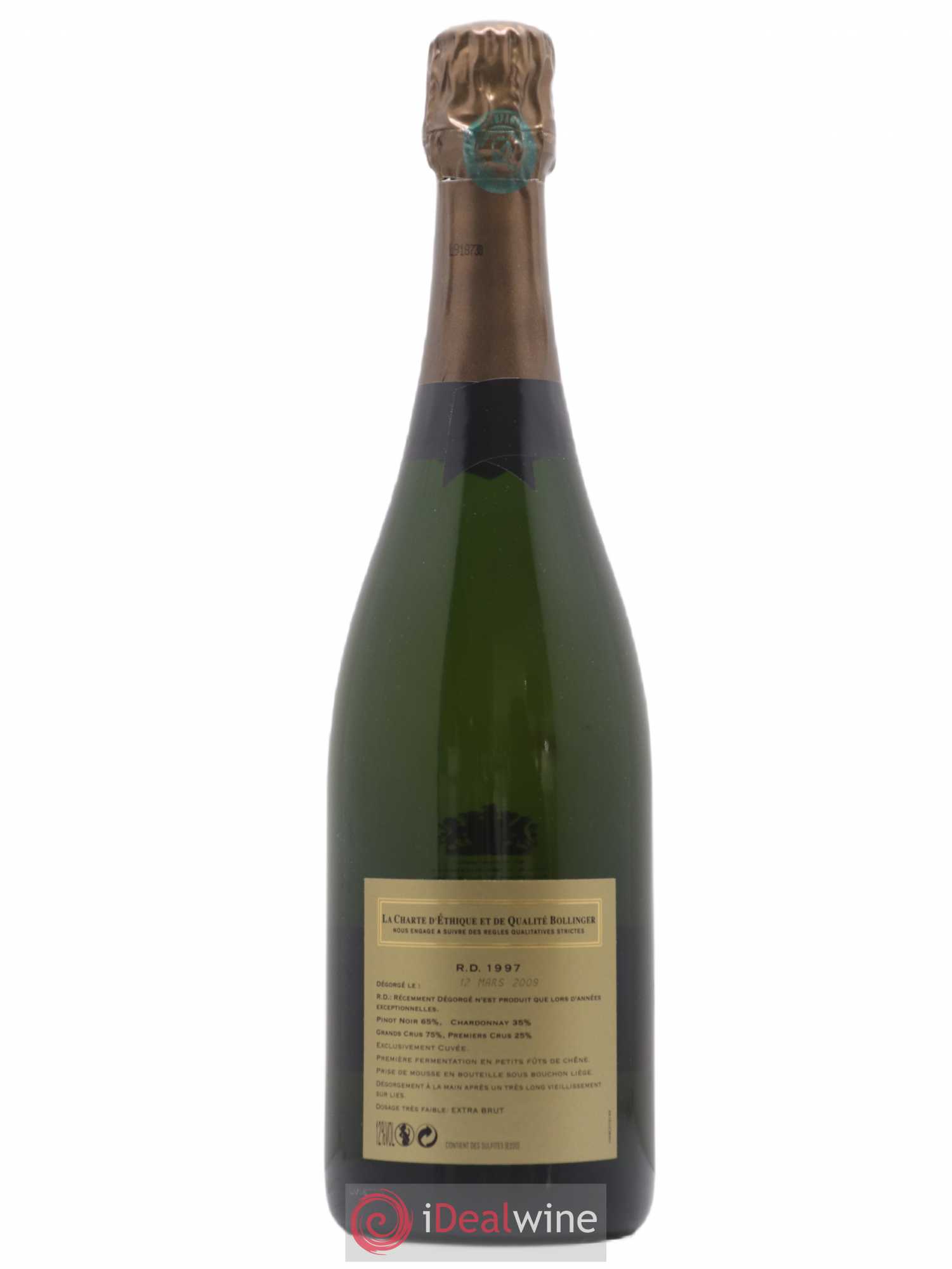 R.D. Extra-Brut Bollinger 1997 - Posten von 1 Flasche - 1