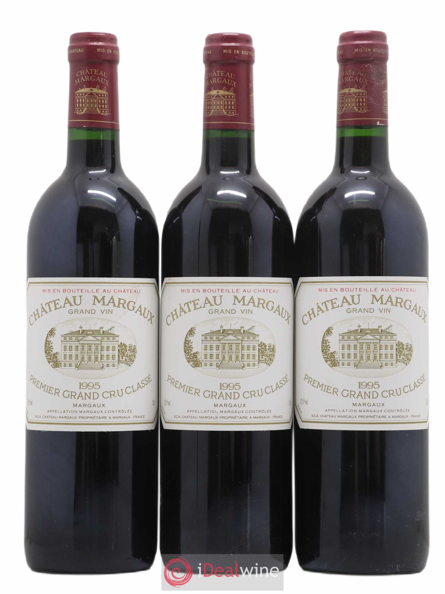 Château Margaux 1er Grand Cru Classé 1995 - Lot de 3 bouteilles - 0