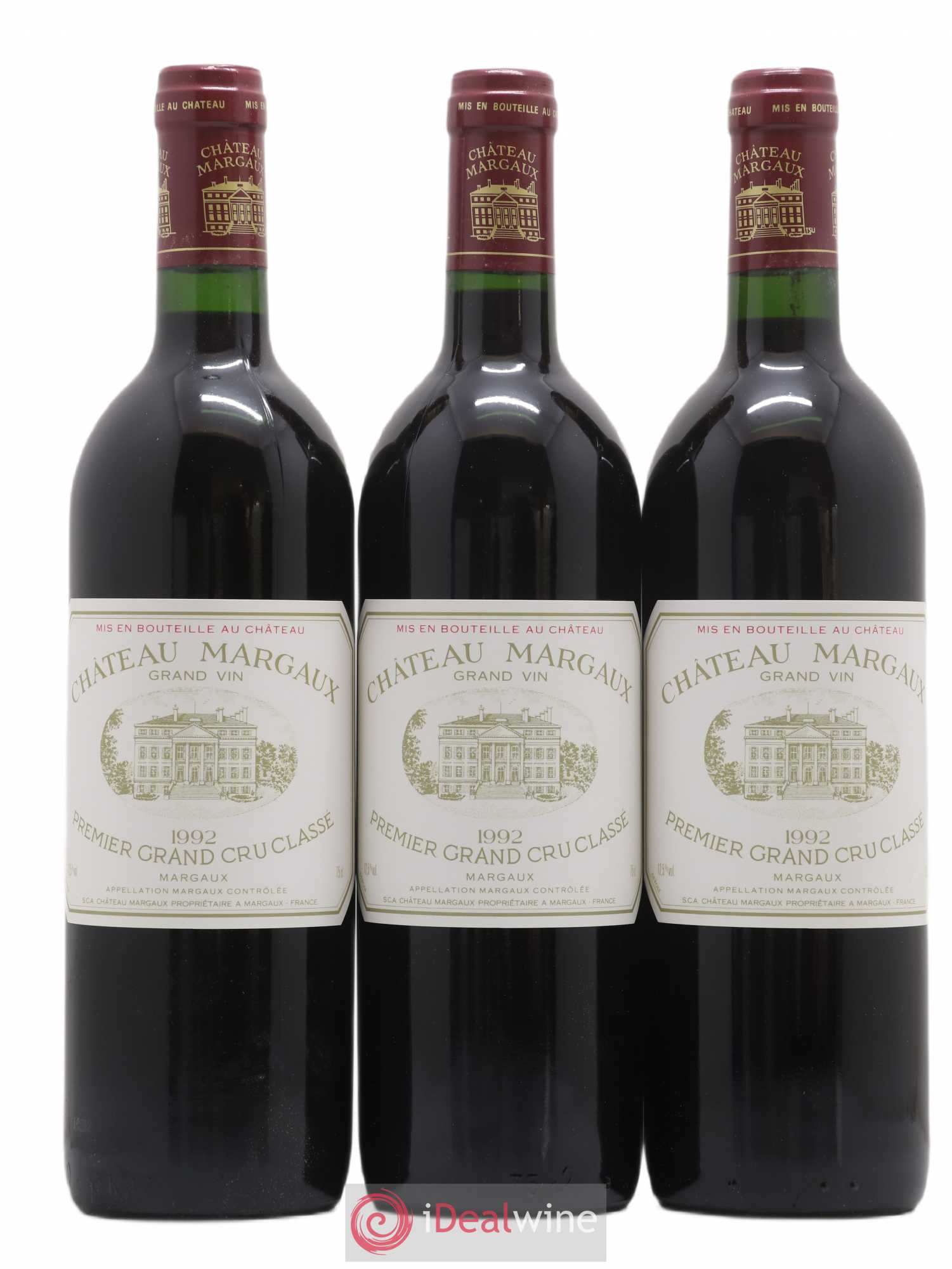 Château Margaux 1er Grand Cru Classé 1992 - Lot de 3 bouteilles - 0