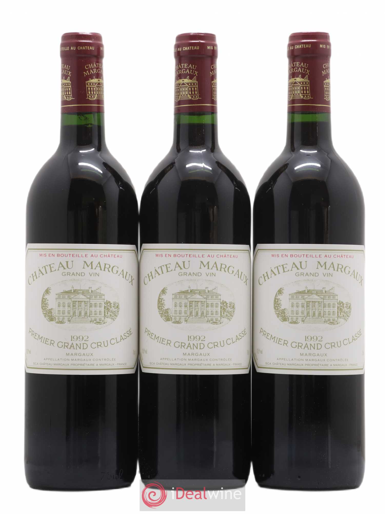 Château Margaux 1er Grand Cru Classé 1992 - Lot de 3 bouteilles - 0