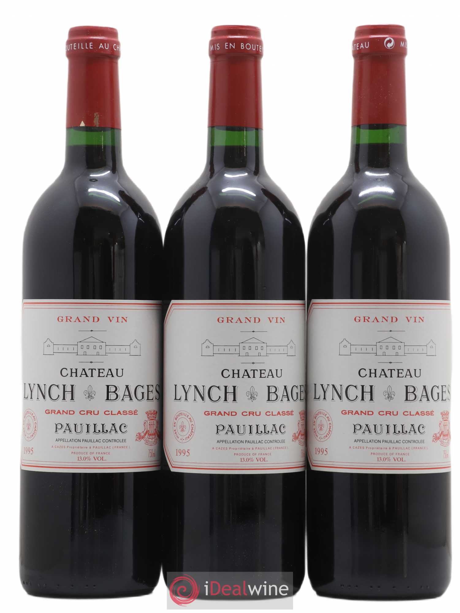 Château Lynch Bages 5ème Grand Cru Classé 1995 - Lot de 3 bouteilles - 0