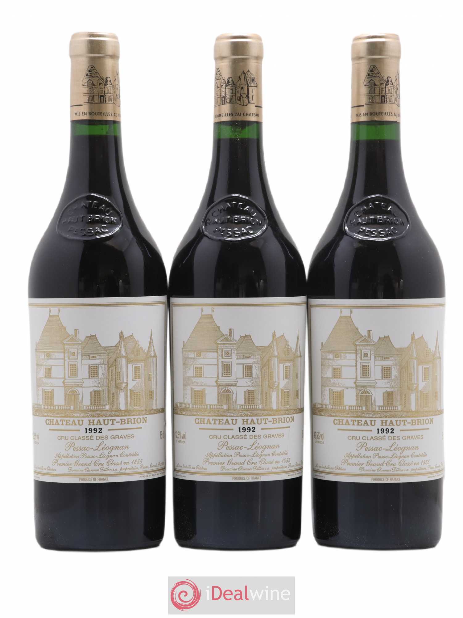 Château Haut Brion 1er Grand Cru Classé 1992 - Lot de 3 bouteilles - 0