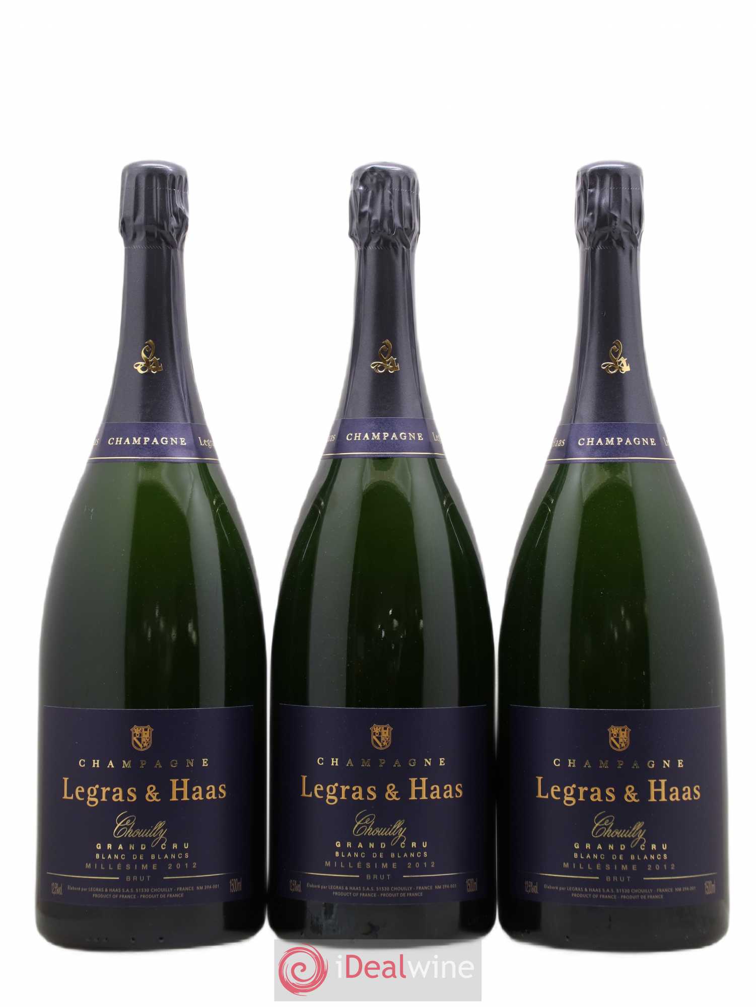 Champagne Legras & Haas (sans prix de réserve) 2012 - Posten von 3 Magnum - 0