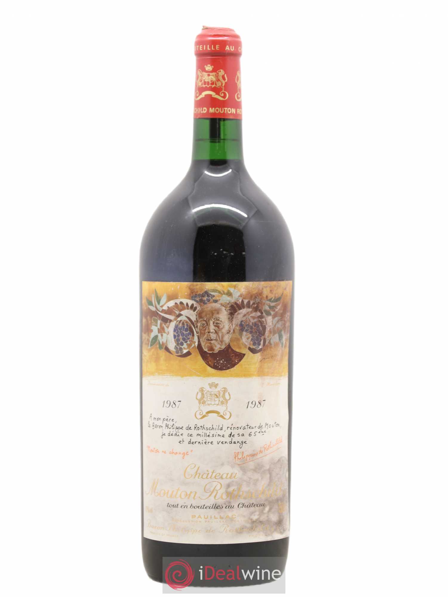 Château Mouton Rothschild 1er Grand Cru Classé (sans prix de réserve) 1987 - Lot de 1 magnum - 0