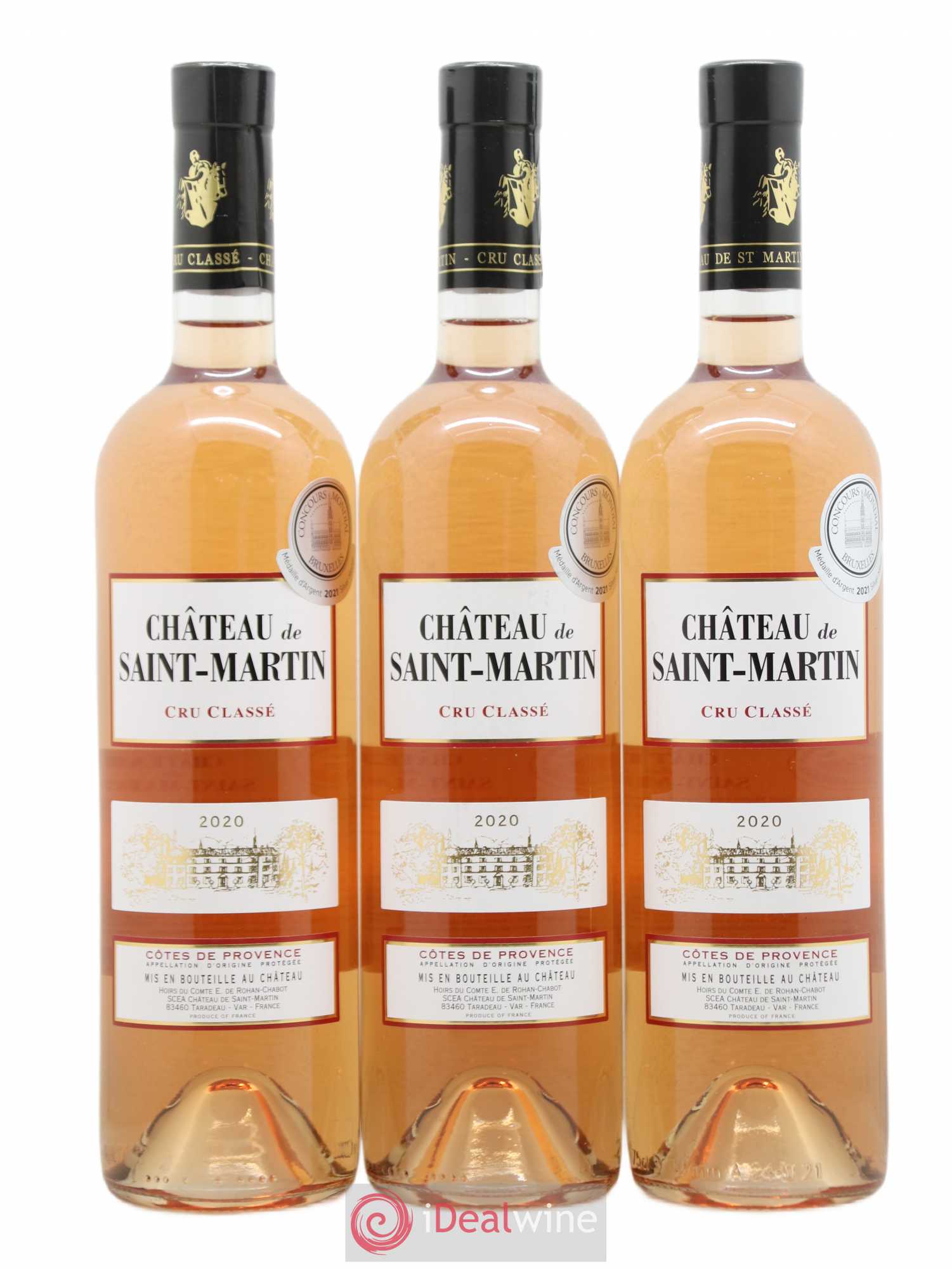 Côtes de Provence Château Saint Martin Coq Rosé (sans prix de réserve) 2020 - Posten von 3 Flaschen - 0