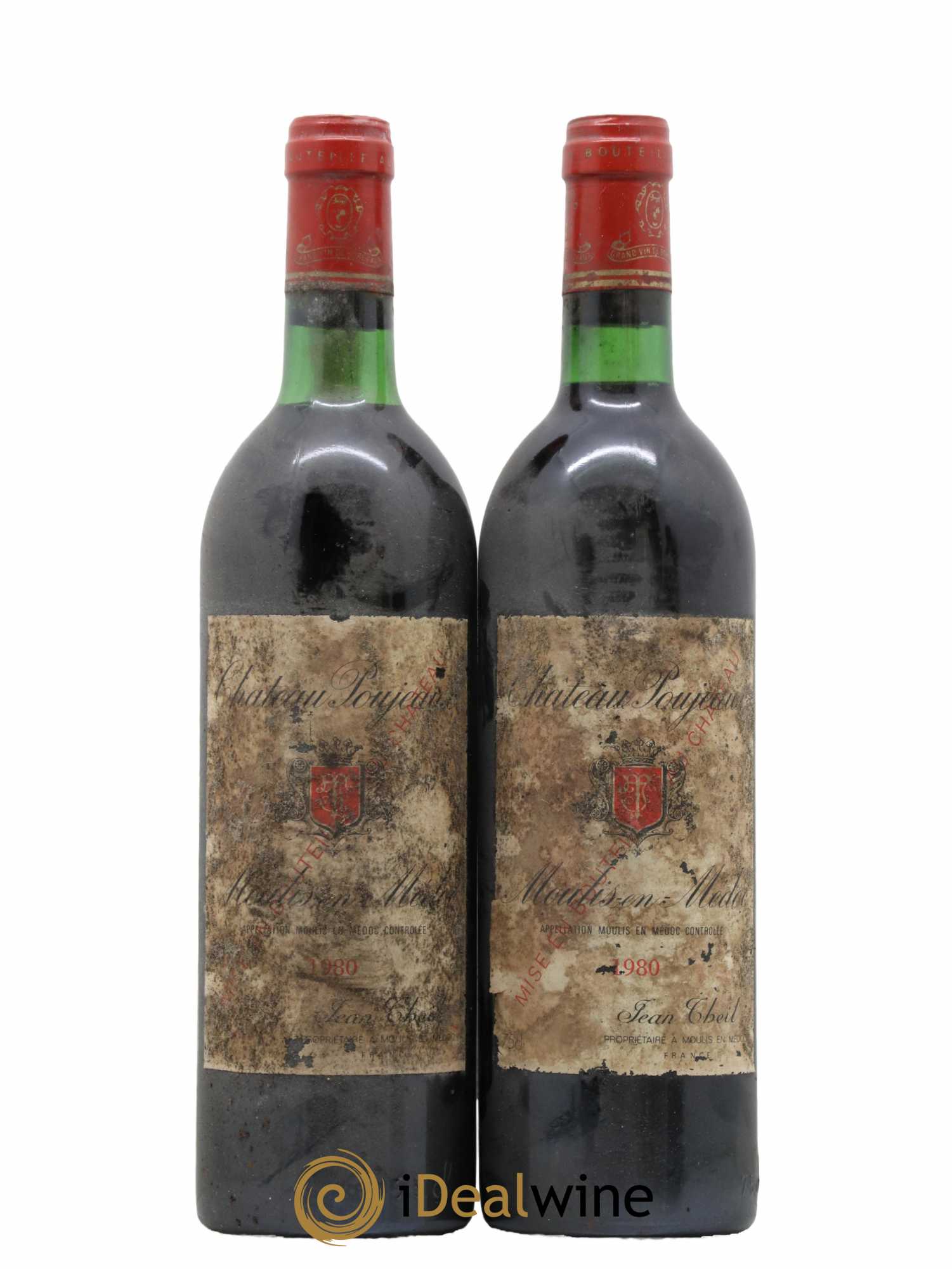 Château Poujeaux 1980 - Lot de 2 bouteilles - 0