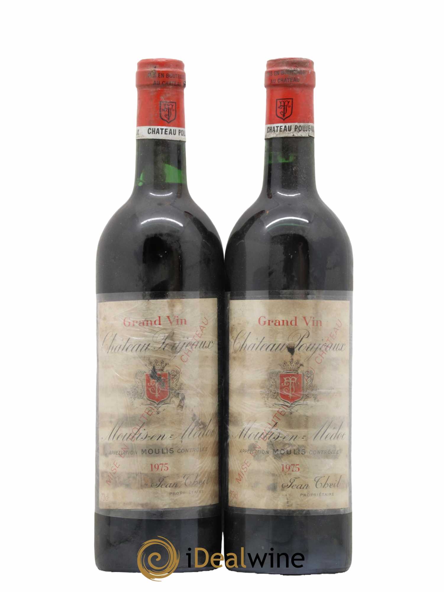 Château Poujeaux 1975 - Lot de 2 bouteilles - 0