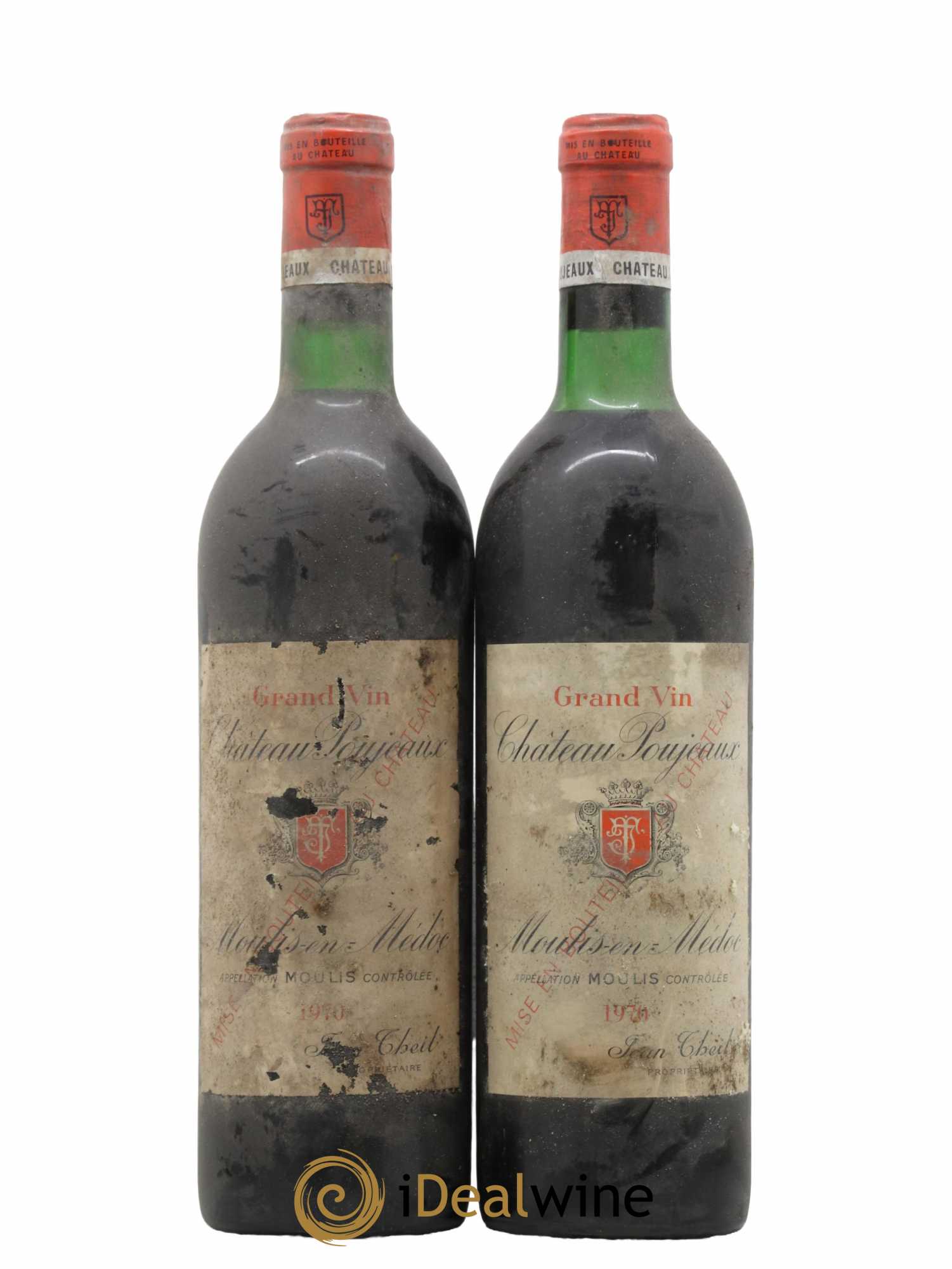Château Poujeaux 1970 - Lot of 2 bottles - 0