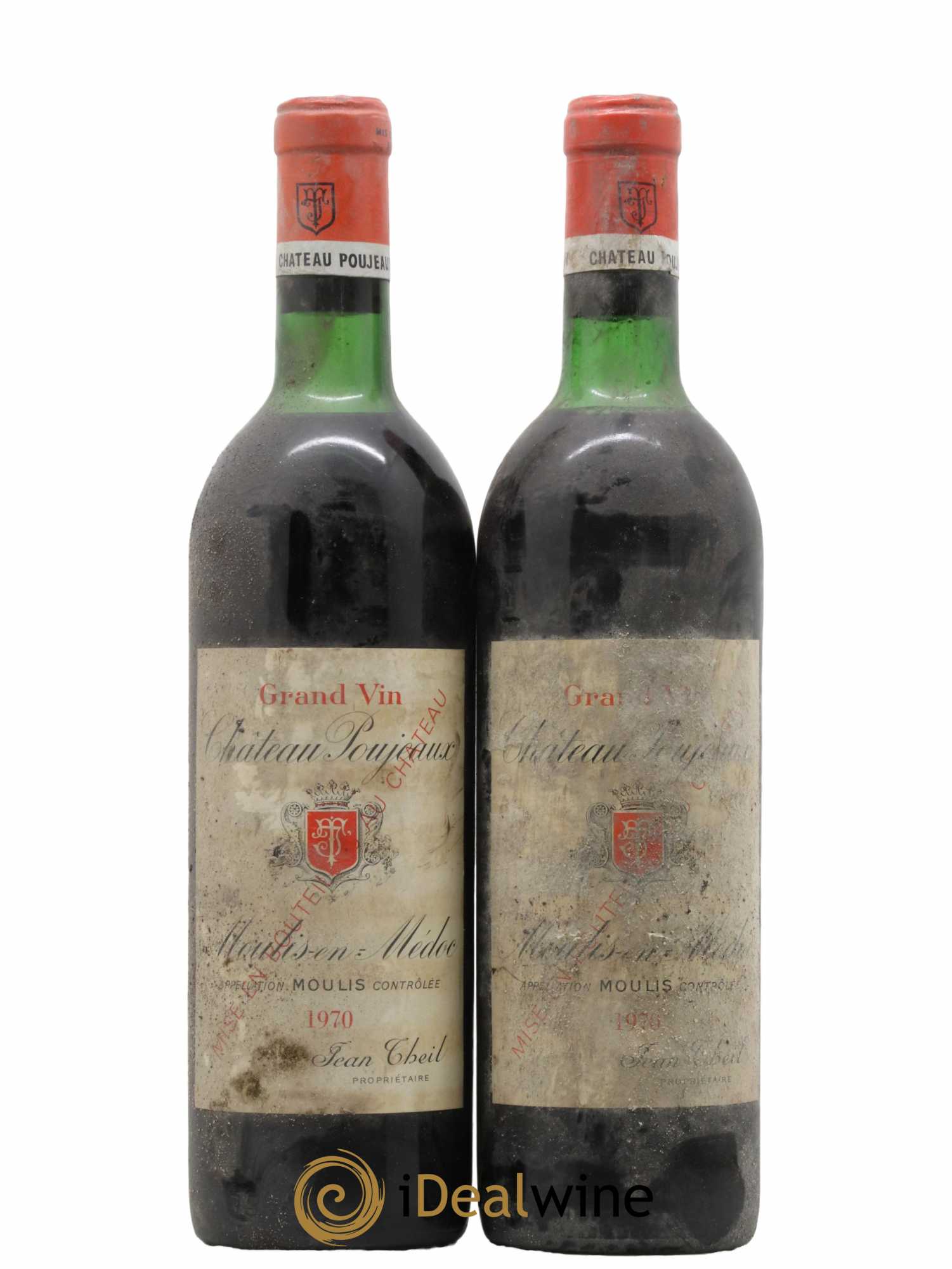 Château Poujeaux 1970 - Lot de 2 bouteilles - 0