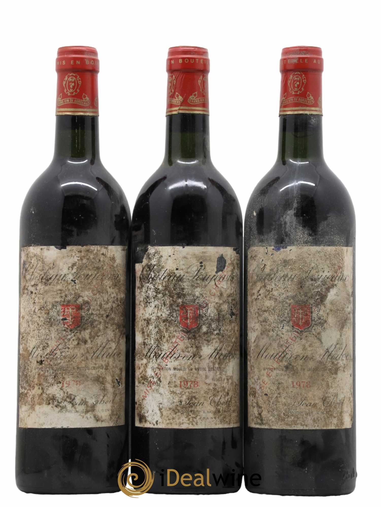 Château Poujeaux 1978 - Lot de 3 bouteilles - 0