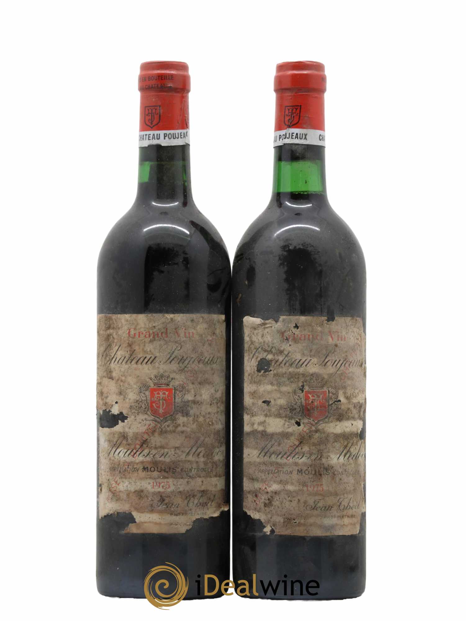 Château Poujeaux 1975 - Lot de 2 bouteilles - 0