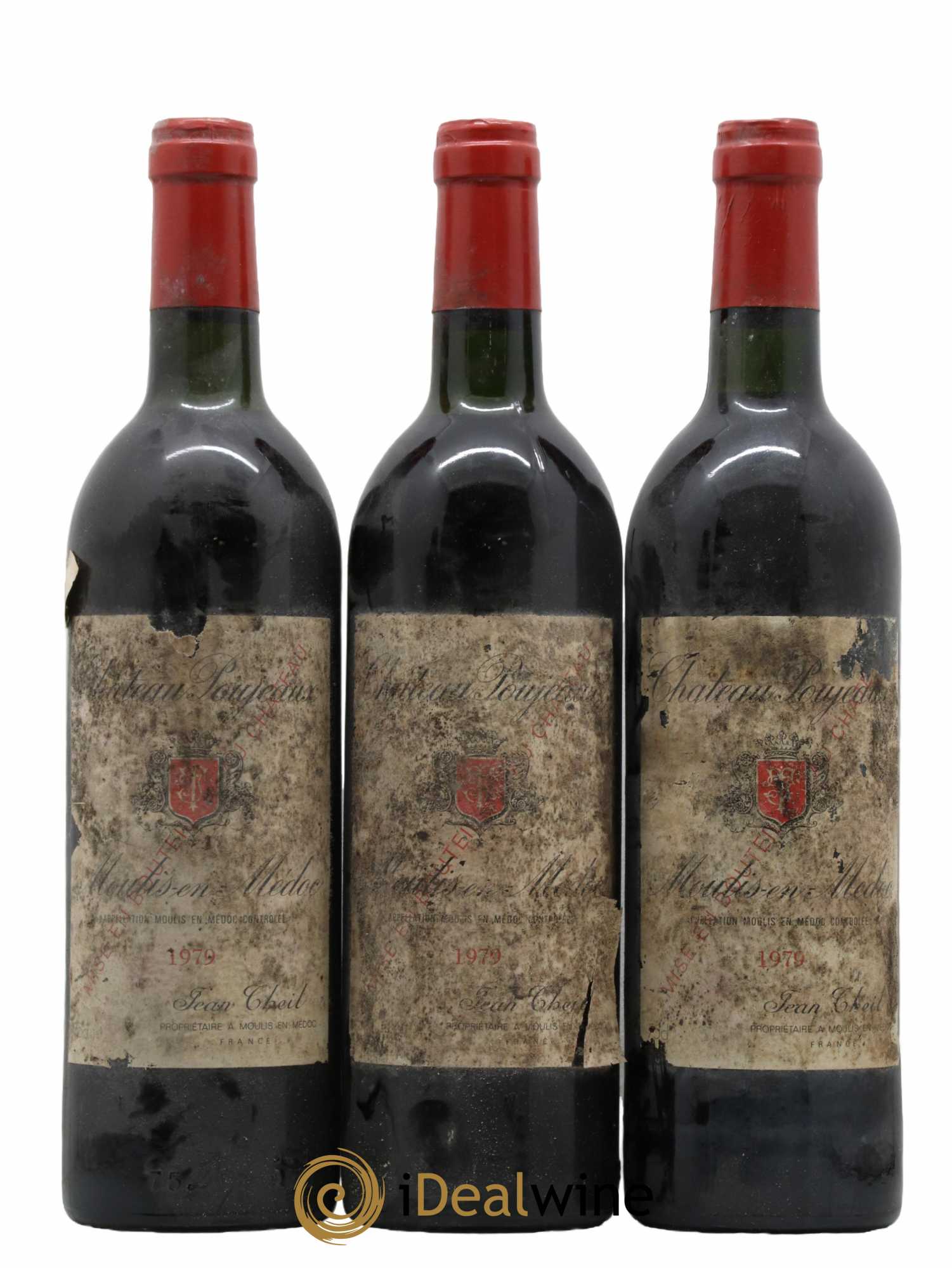 Château Poujeaux 1979 - Lot de 3 bouteilles - 0
