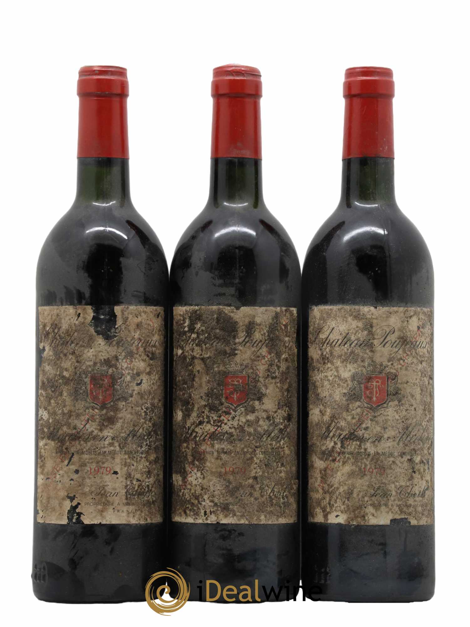 Château Poujeaux 1979 - Lot de 3 bouteilles - 0