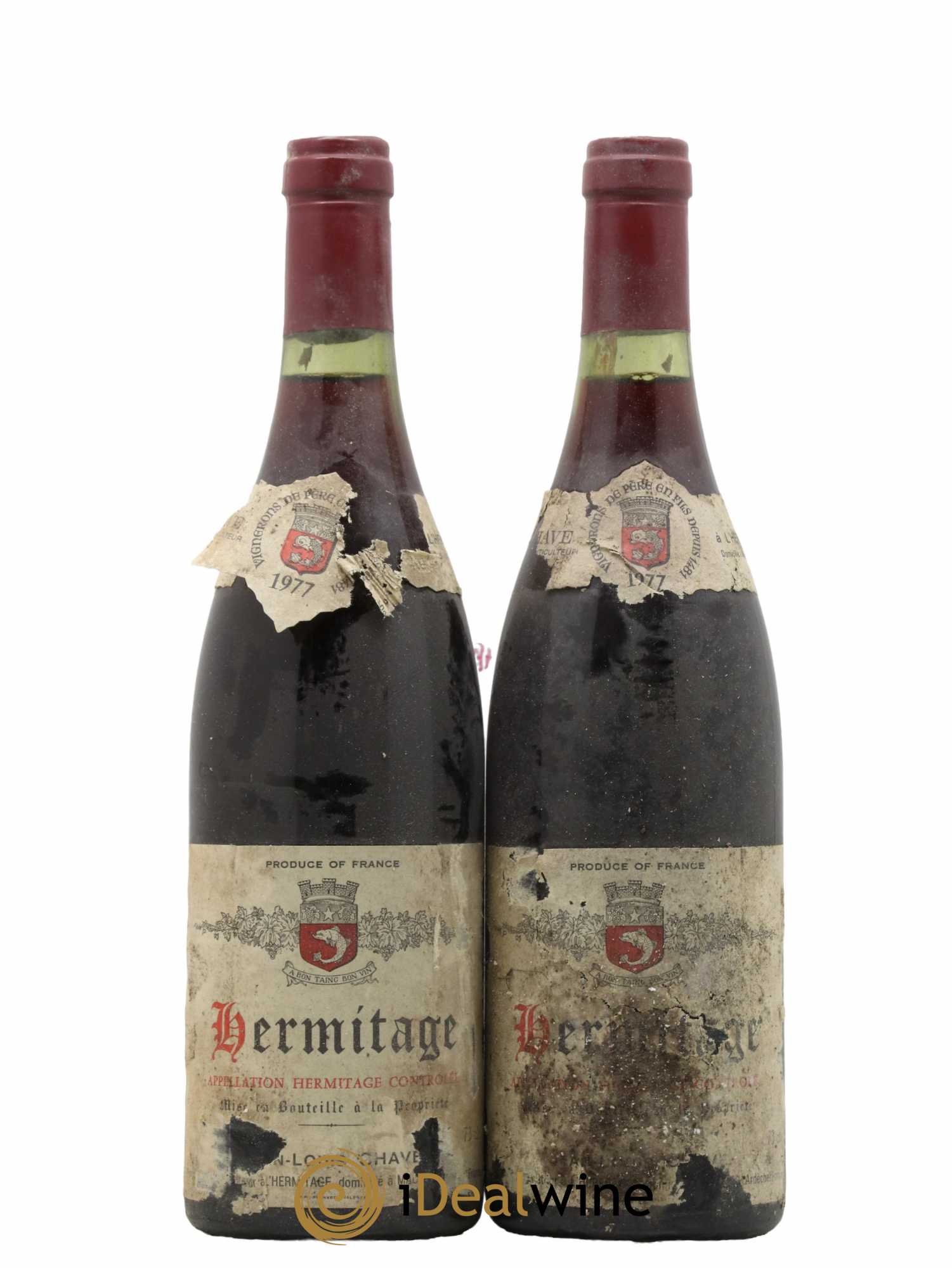 Hermitage Jean-Louis Chave 1977 - Lot de 2 bouteilles - 0