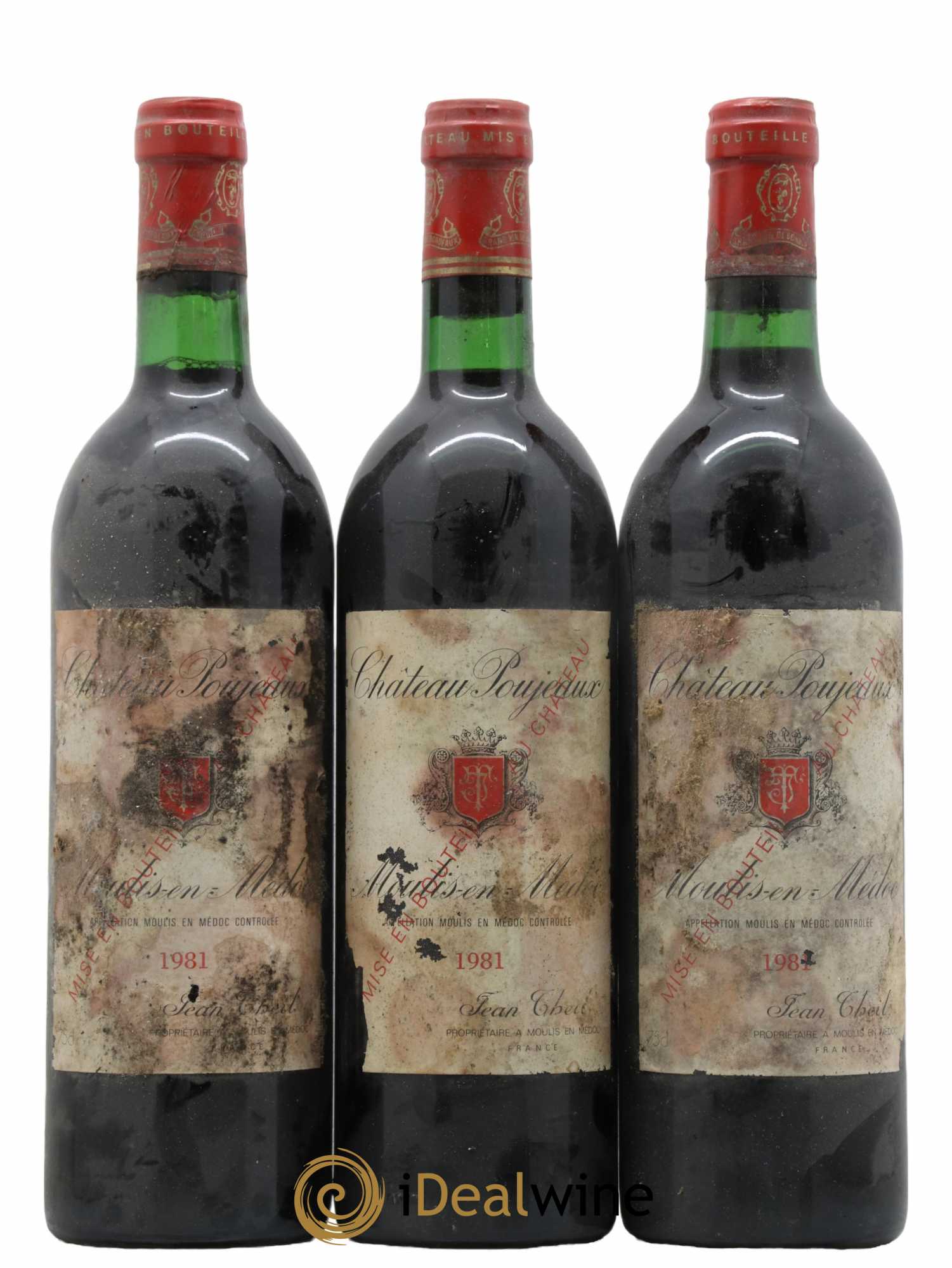 Château Poujeaux 1981 - Lot de 3 bouteilles - 0