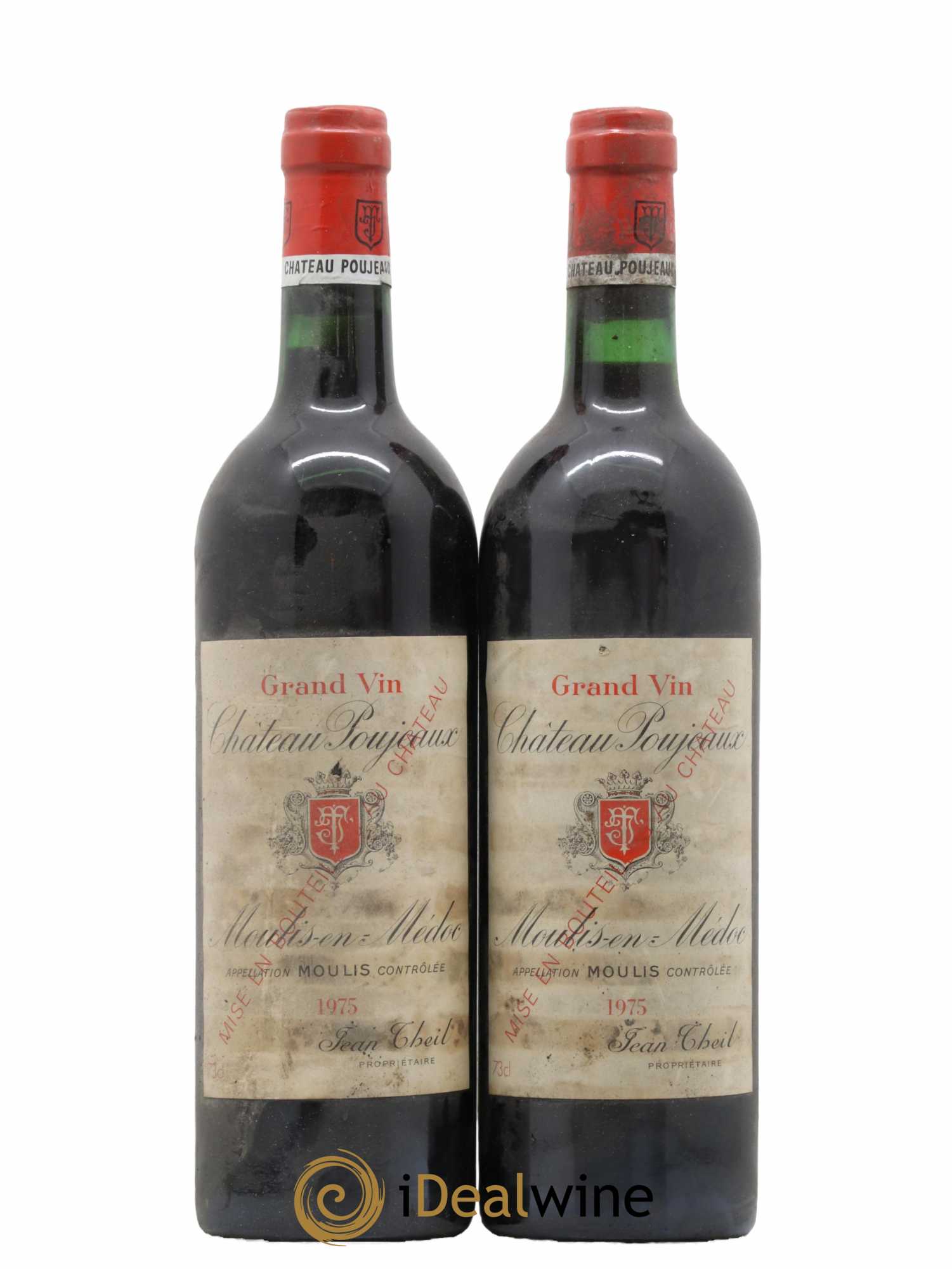 Château Poujeaux 1975 - Lot de 2 bouteilles - 0