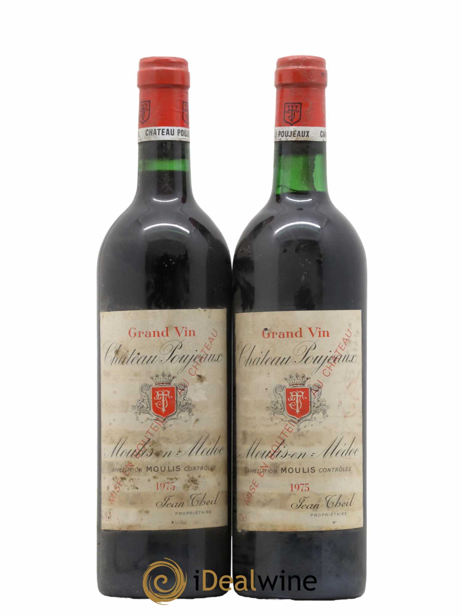 Château Poujeaux 1975 - Lot de 2 bouteilles - 0