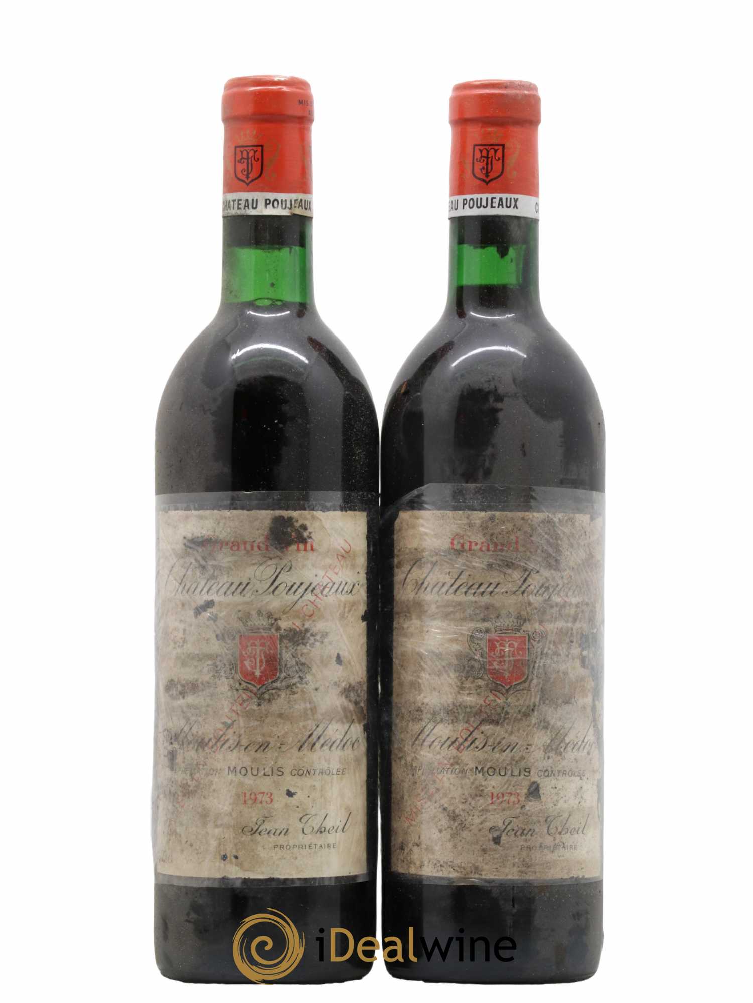 Château Poujeaux 1973 - Lot de 2 bouteilles - 0