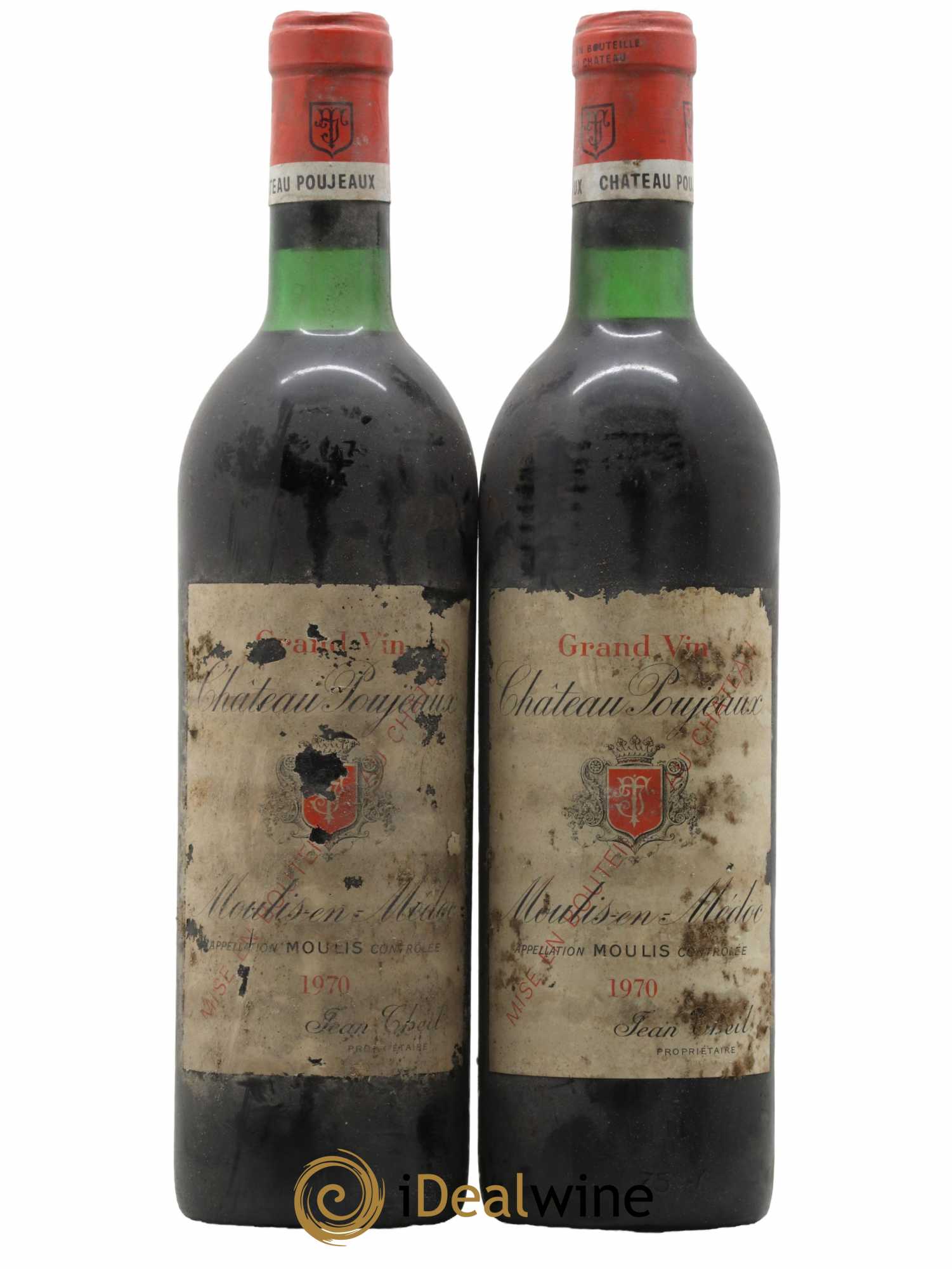 Château Poujeaux 1970 - Lot de 2 bouteilles - 0