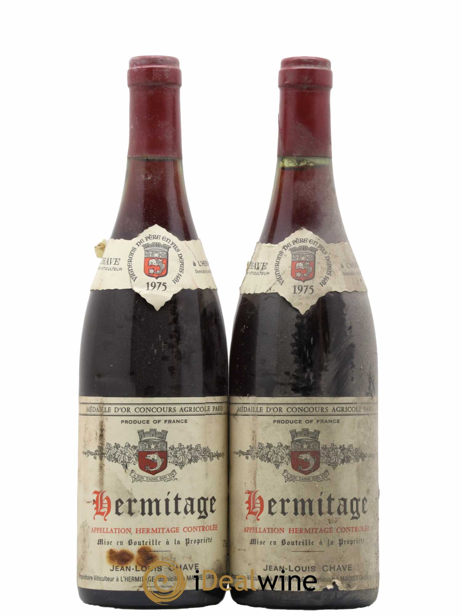 Hermitage Jean-Louis Chave 1975 - Lot of 2 bottles - 0