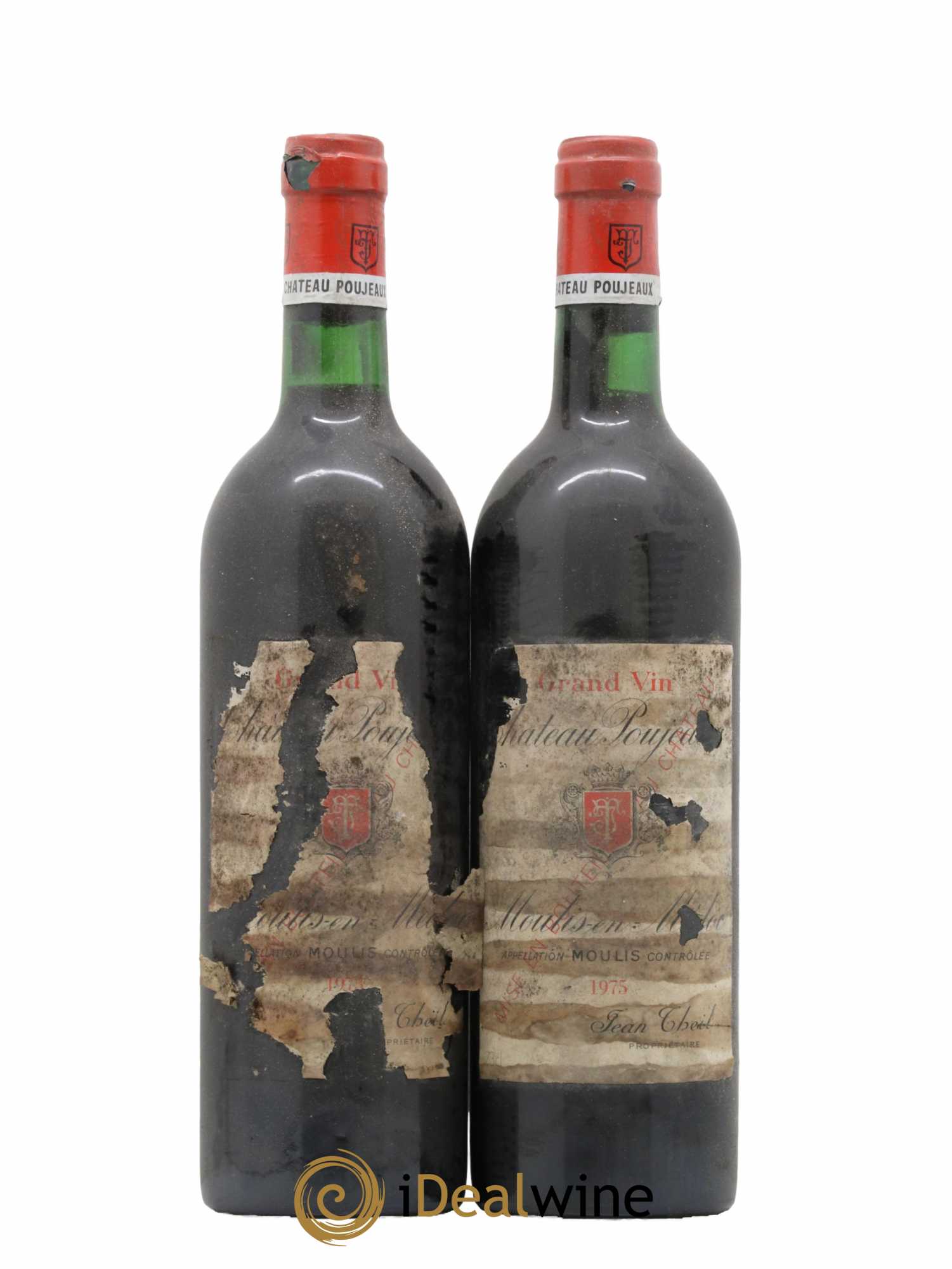Château Poujeaux 1975 - Lot de 2 bouteilles - 0
