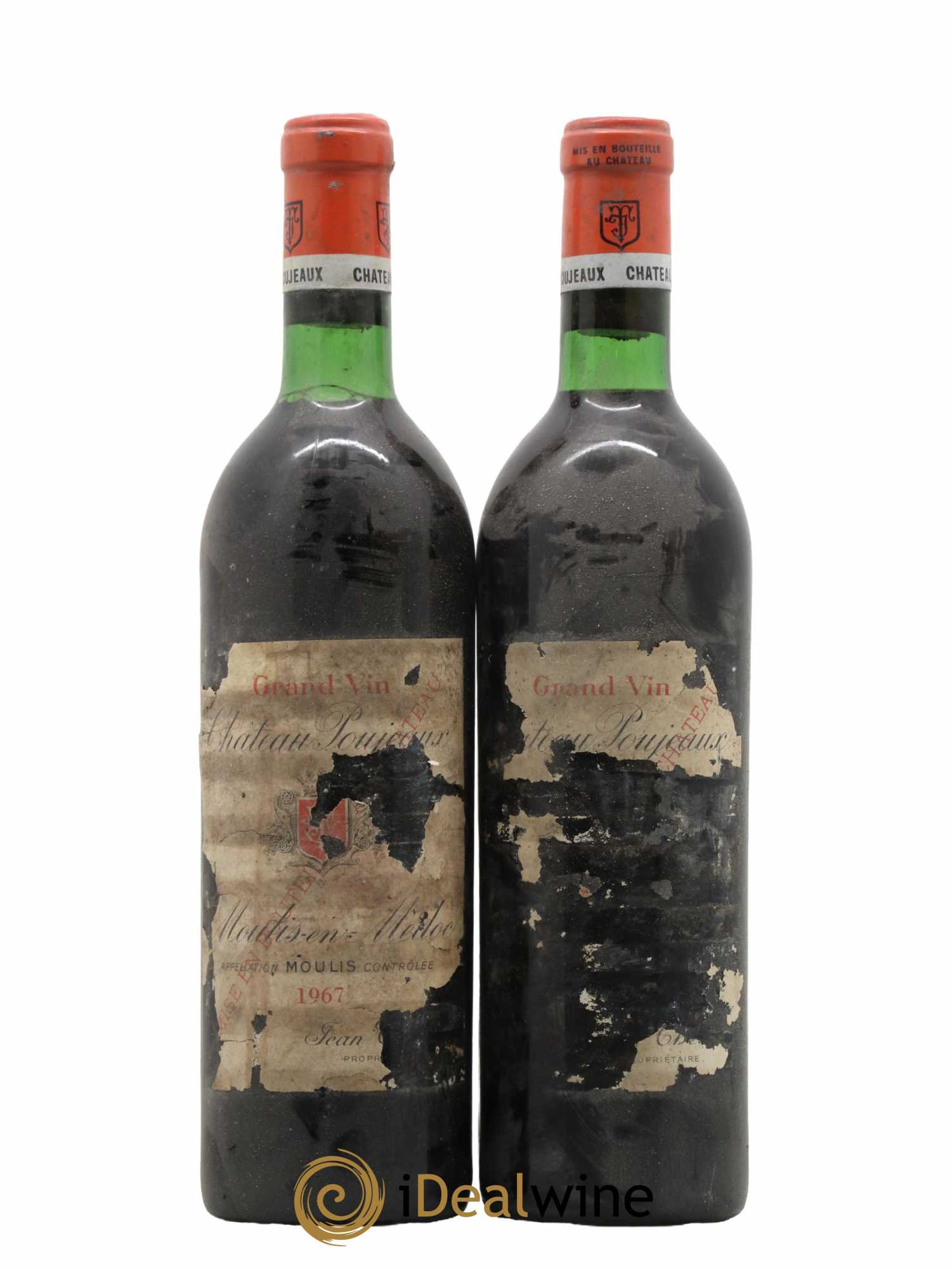 Château Poujeaux 1967 - Lot de 2 bouteilles - 0