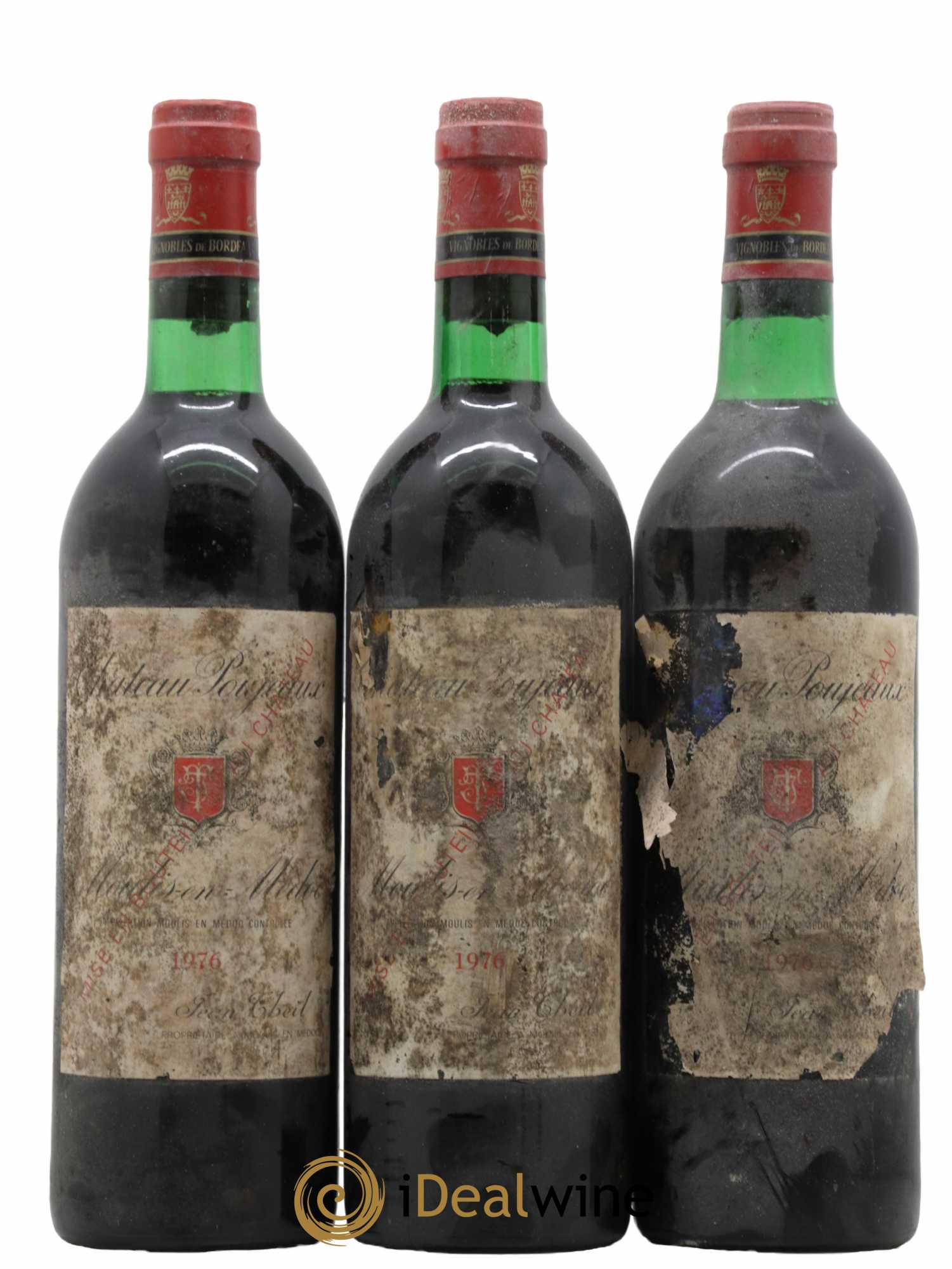 Château Poujeaux 1976 - Lot de 3 bouteilles - 0
