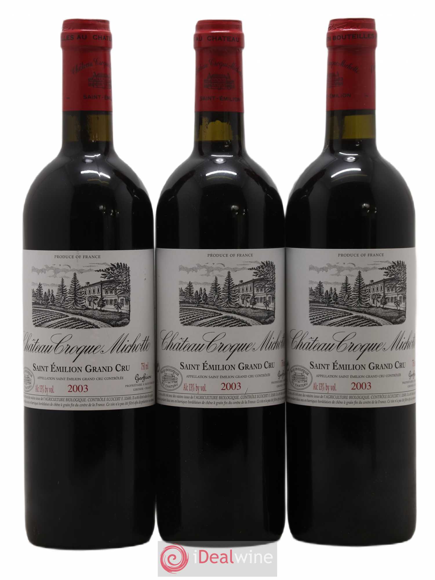Château Croque Michotte 2003 - Lot de 3 bouteilles - 0