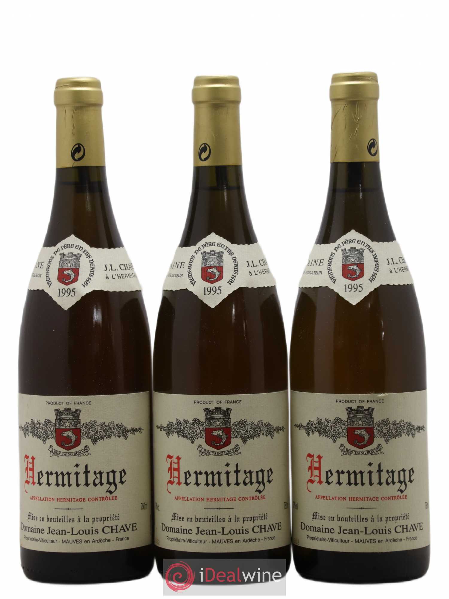 Hermitage Jean-Louis Chave 1995 - Lot de 3 bouteilles - 0