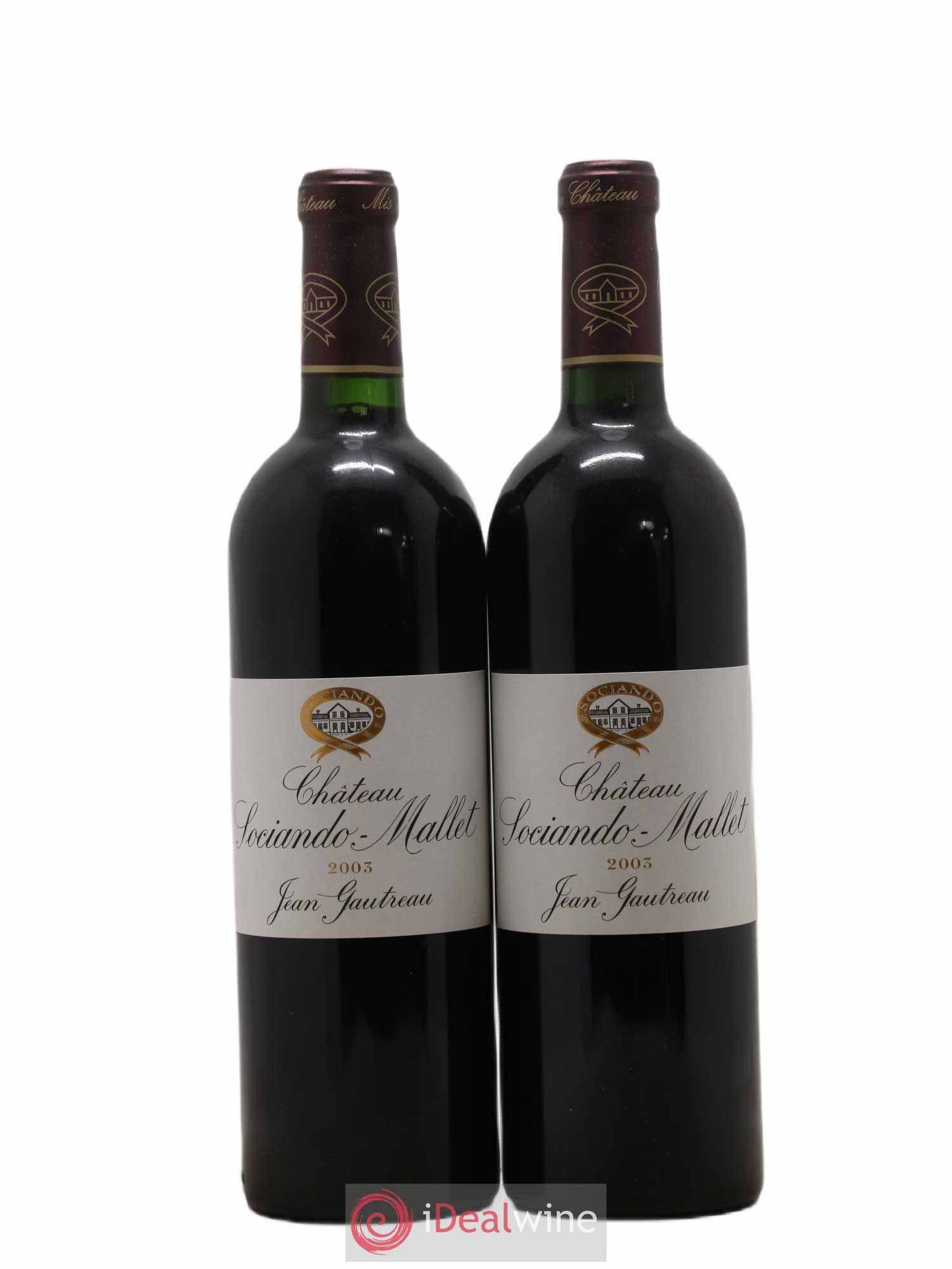 Château Sociando Mallet 2003 - Lot de 2 bouteilles - 0