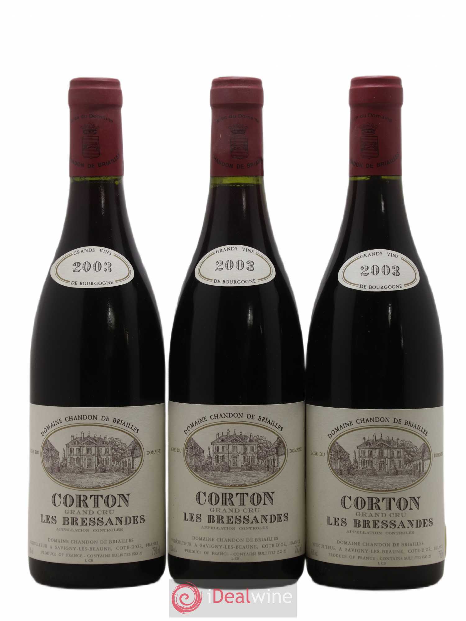 Corton Grand Cru Bressandes Chandon de Briailles 2003 - Lot de 3 bouteilles - 0