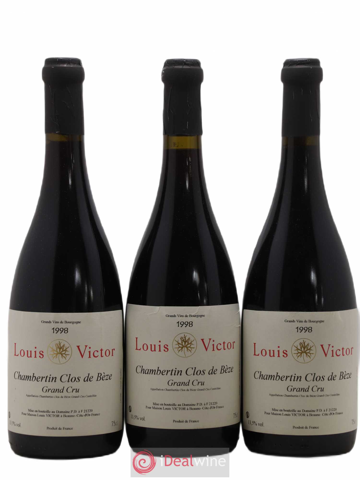 Chambertin Clos de Bèze Grand Cru L. Victor 1998 - Lot de 3 bouteilles - 0
