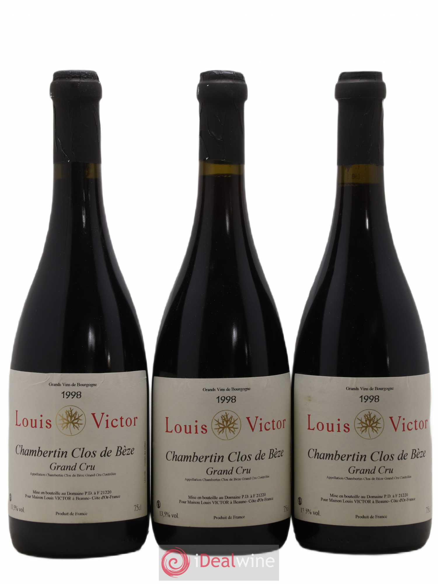 Chambertin Clos de Bèze Grand Cru L. Victor 1998 - Lot de 3 bouteilles - 0
