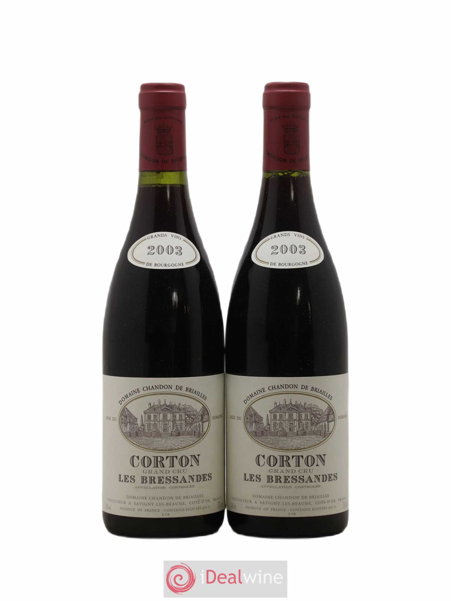 Corton Grand Cru Bressandes Chandon de Briailles 2003 - Lot de 2 bouteilles - 0