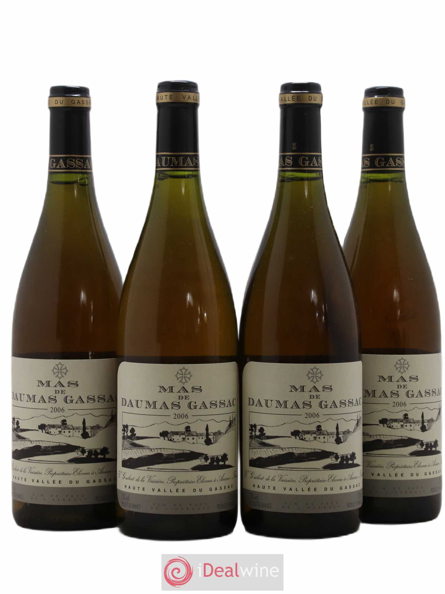 Saint-Guilhem-le-Désert - Cité d'Aniane Mas Daumas Gassac Famille Guibert de La Vaissière 2006 - Lot de 4 bouteilles - 0