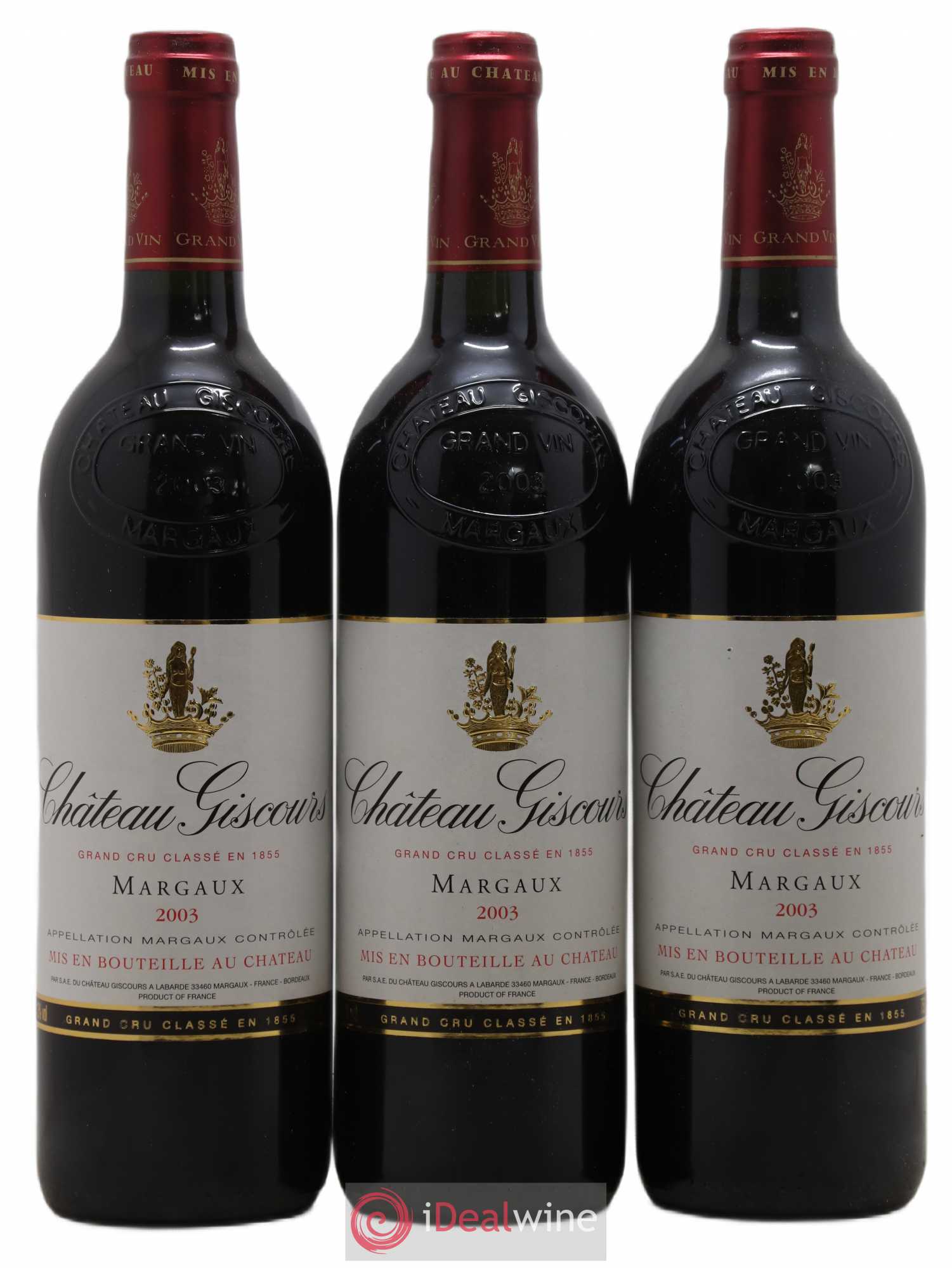 Château Giscours 3ème Grand Cru Classé 2003 - Lot de 3 bouteilles - 0