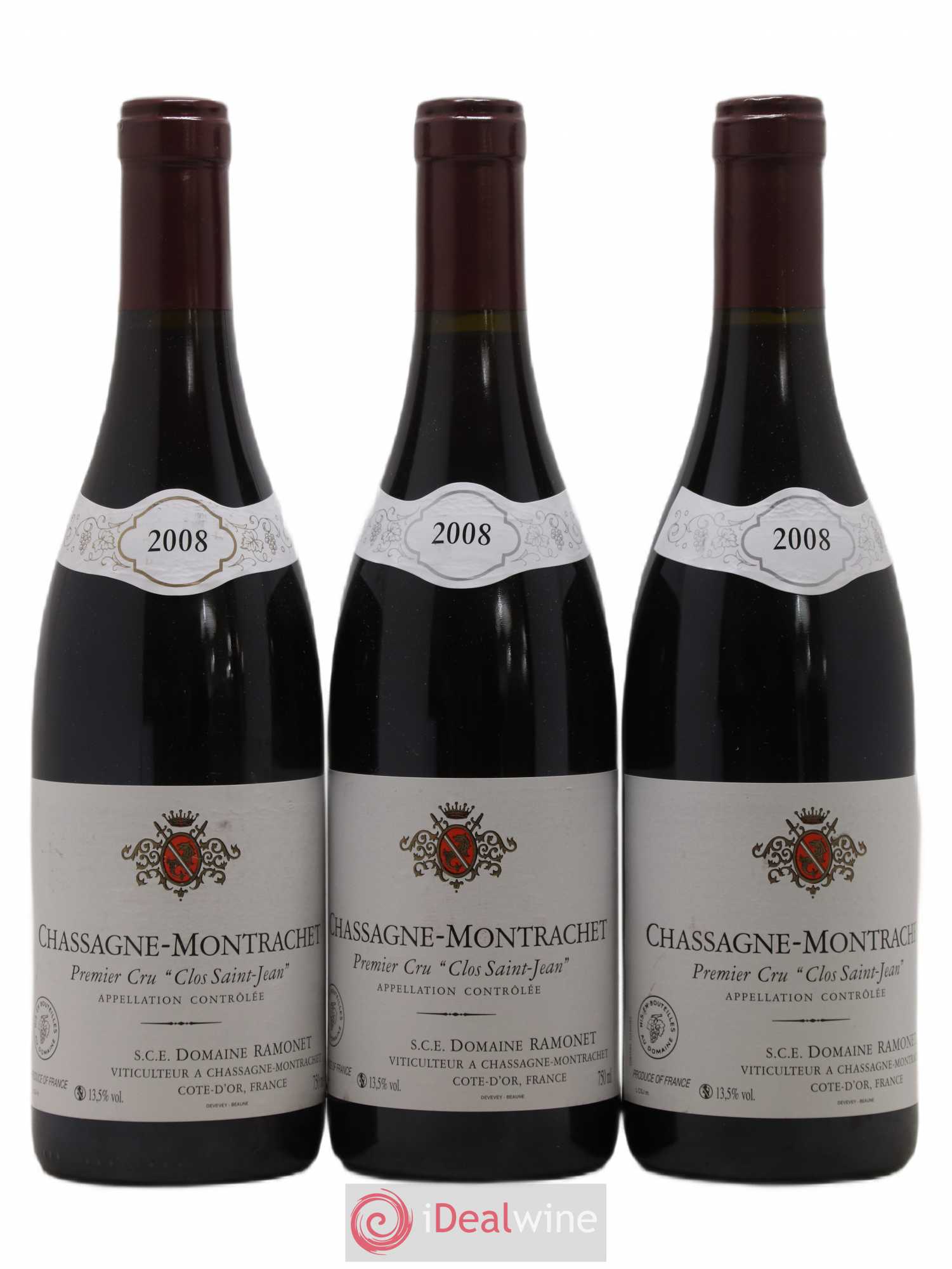 Chassagne-Montrachet 1er Cru Clos Saint-Jean Ramonet (Domaine) 2008 - Lot de 3 bouteilles - 0