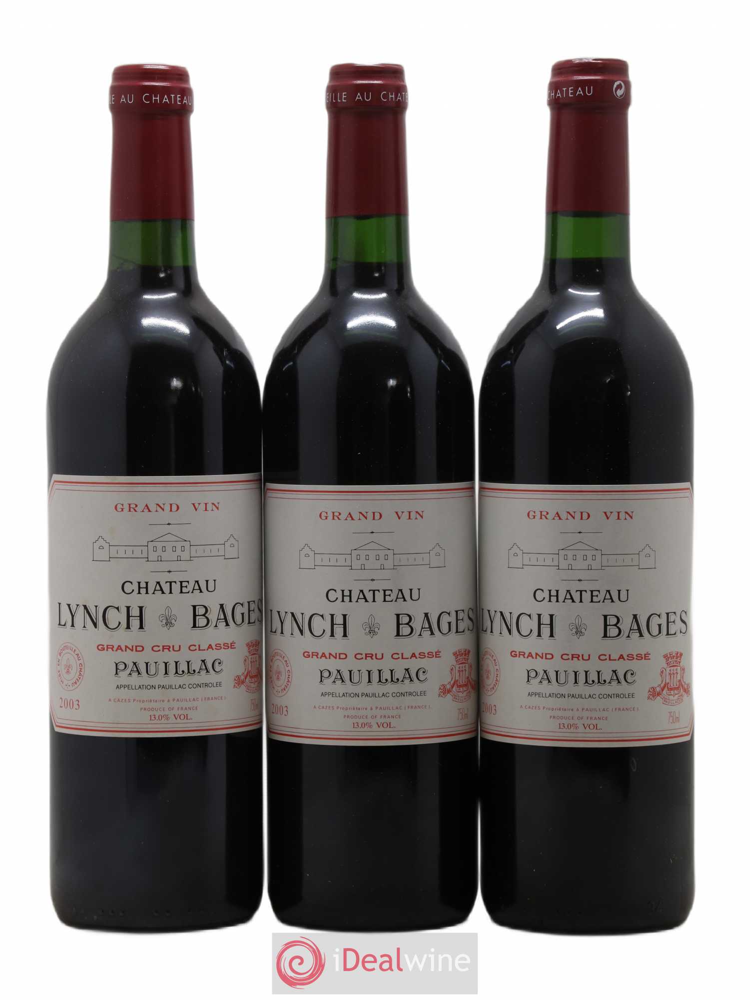 Château Lynch Bages 5ème Grand Cru Classé 2003 - Lot de 3 bouteilles - 0