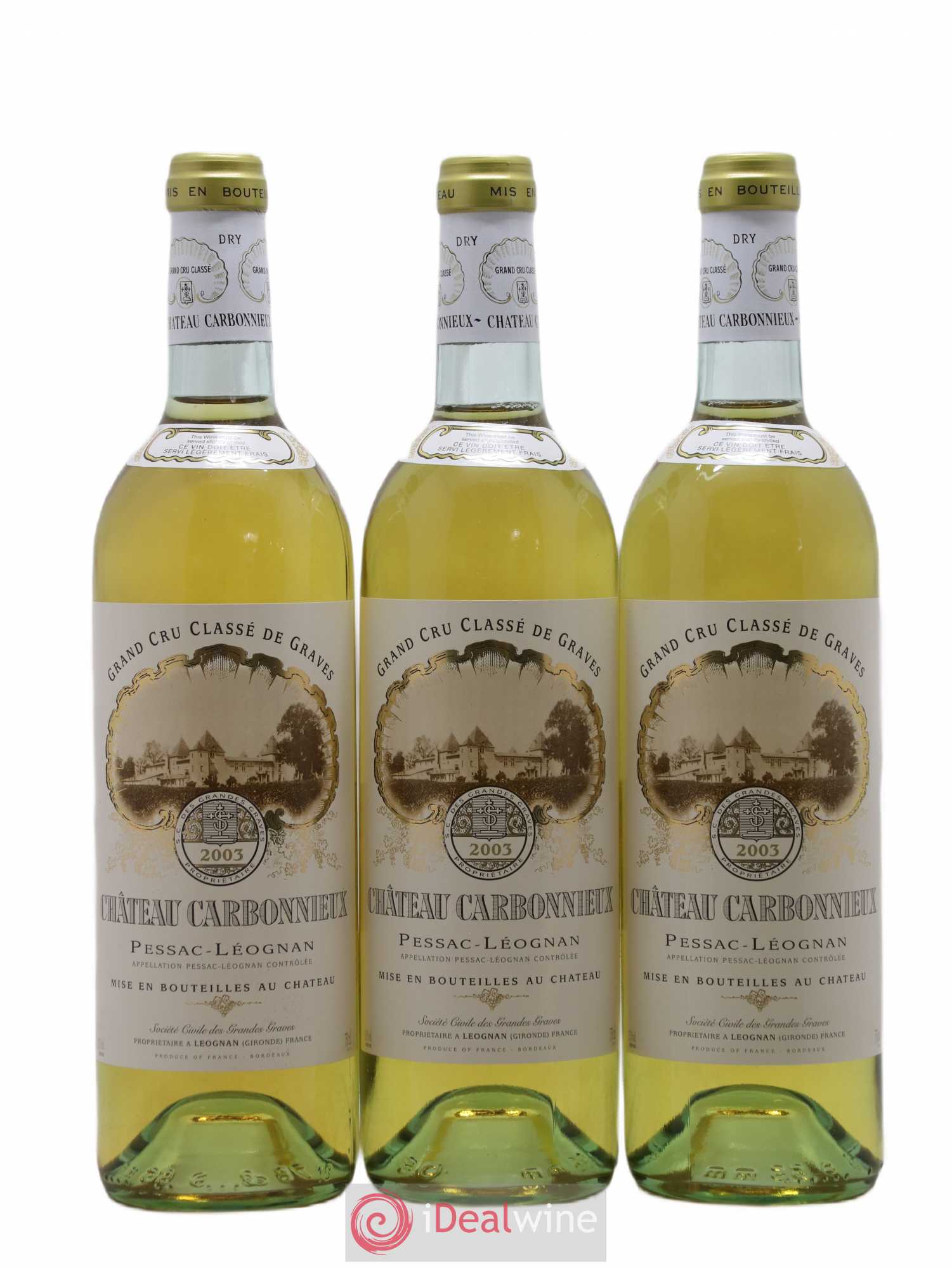 Château Carbonnieux Cru Classé de Graves 2003 - Lot de 3 bouteilles - 0
