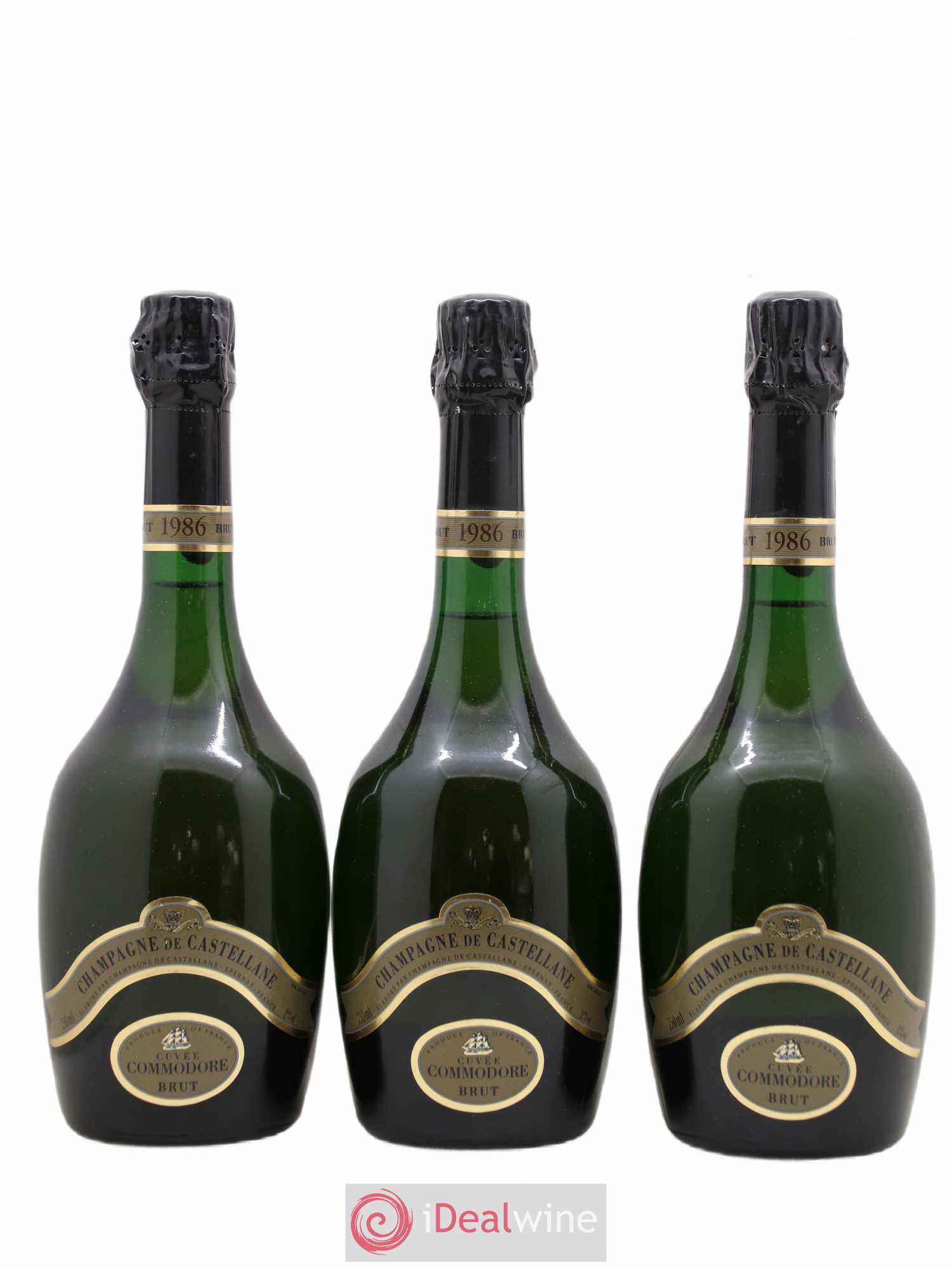 Champagne De Castellane cuvée Commodore brut 1986 - Posten von 3 Flaschen - 0