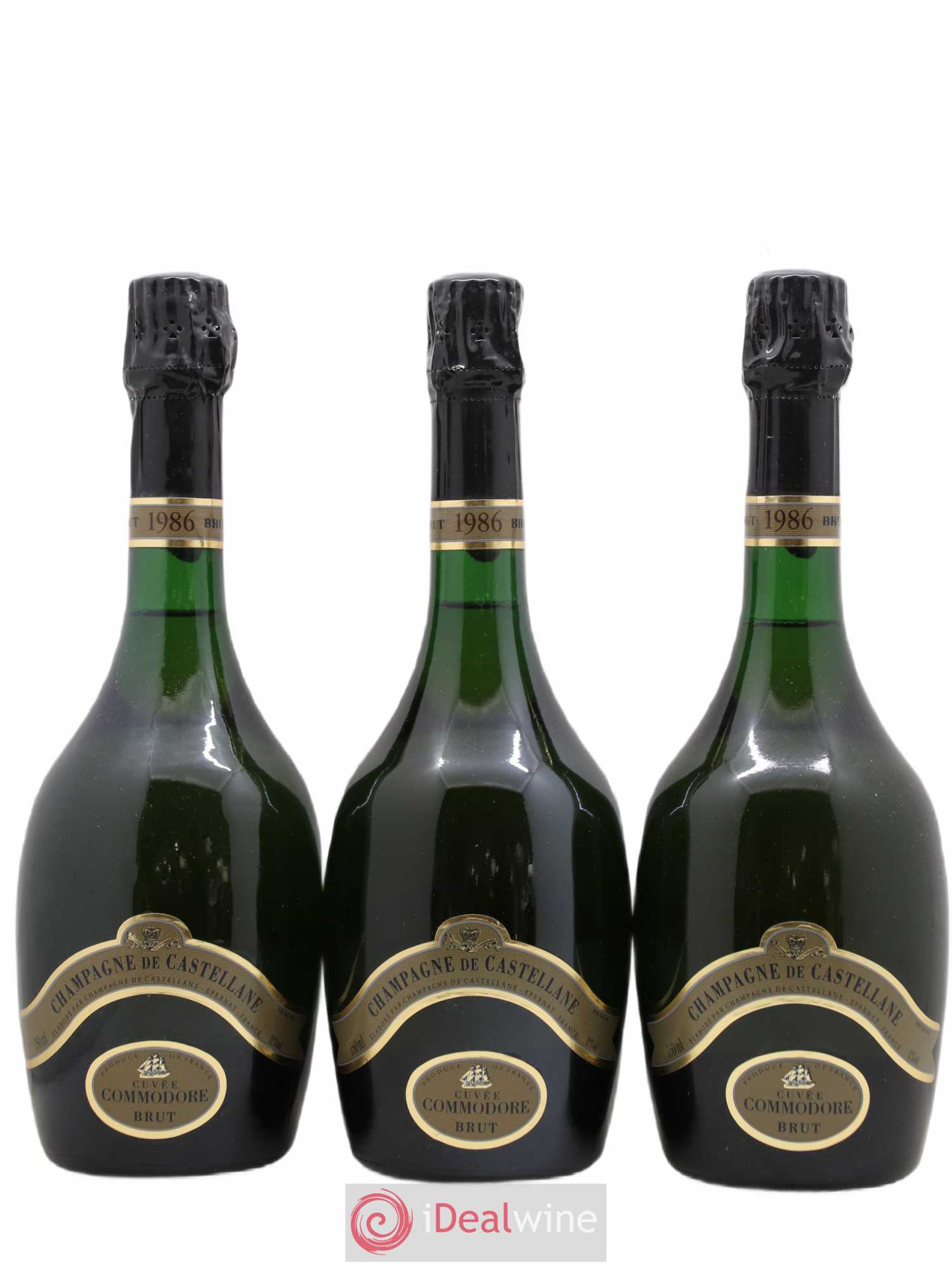 Champagne De Castellane cuvée Commodore brut 1986 - Posten von 3 Flaschen - 0
