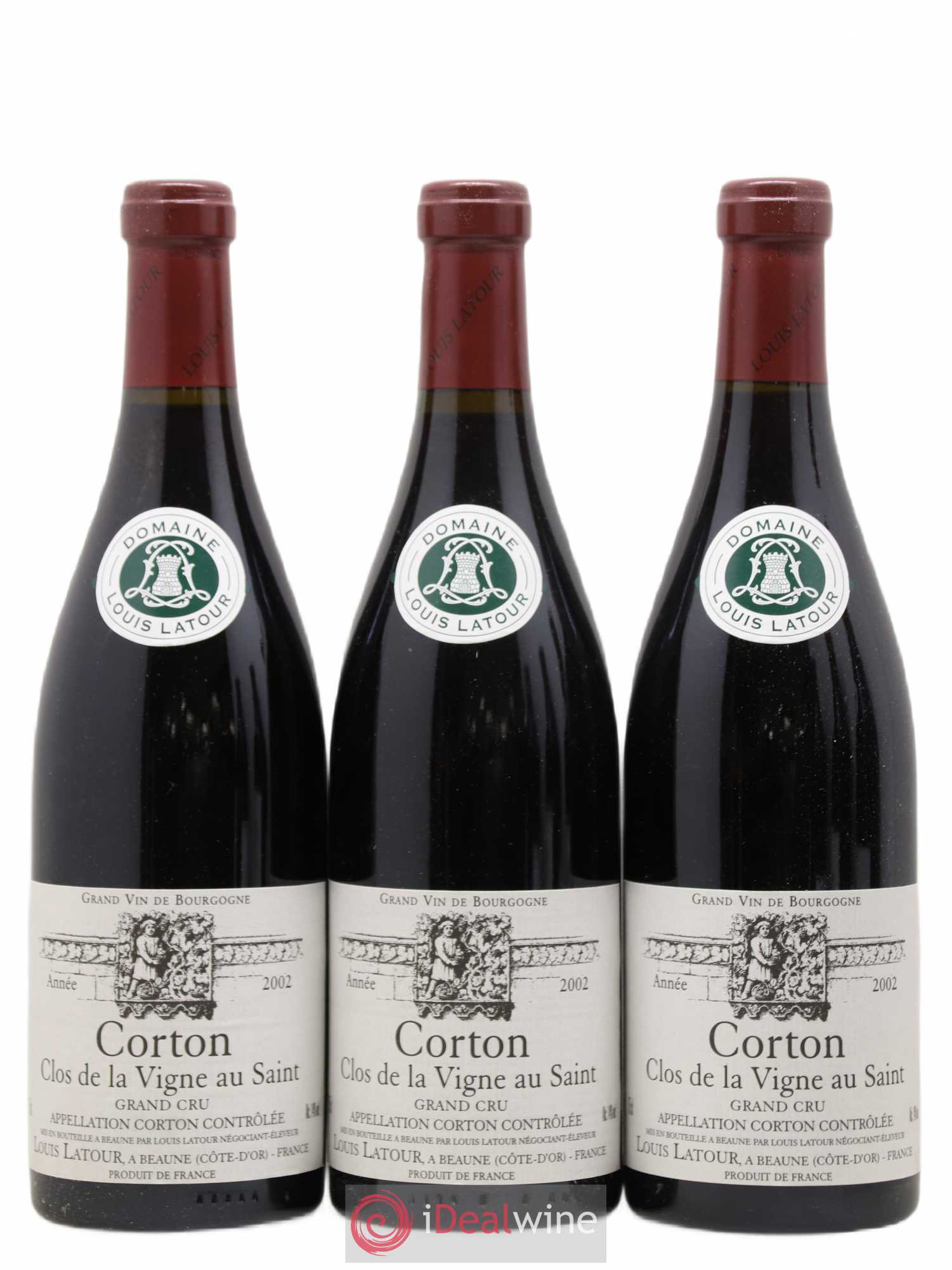 Corton Grand Cru Clos de la vigne au Saint Louis Latour 2002 - Lot de 6 bouteilles - 1